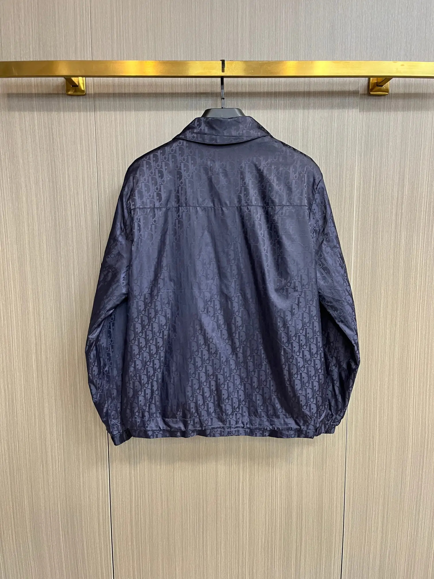 Oblique Jacquard Zip-Up Jacket with Packable Hood D38014393 — view 2