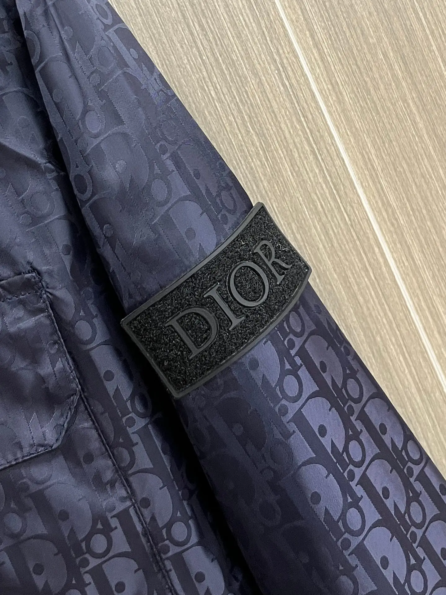 Oblique Jacquard Zip-Up Jacket with Packable Hood D38014393 — view 7
