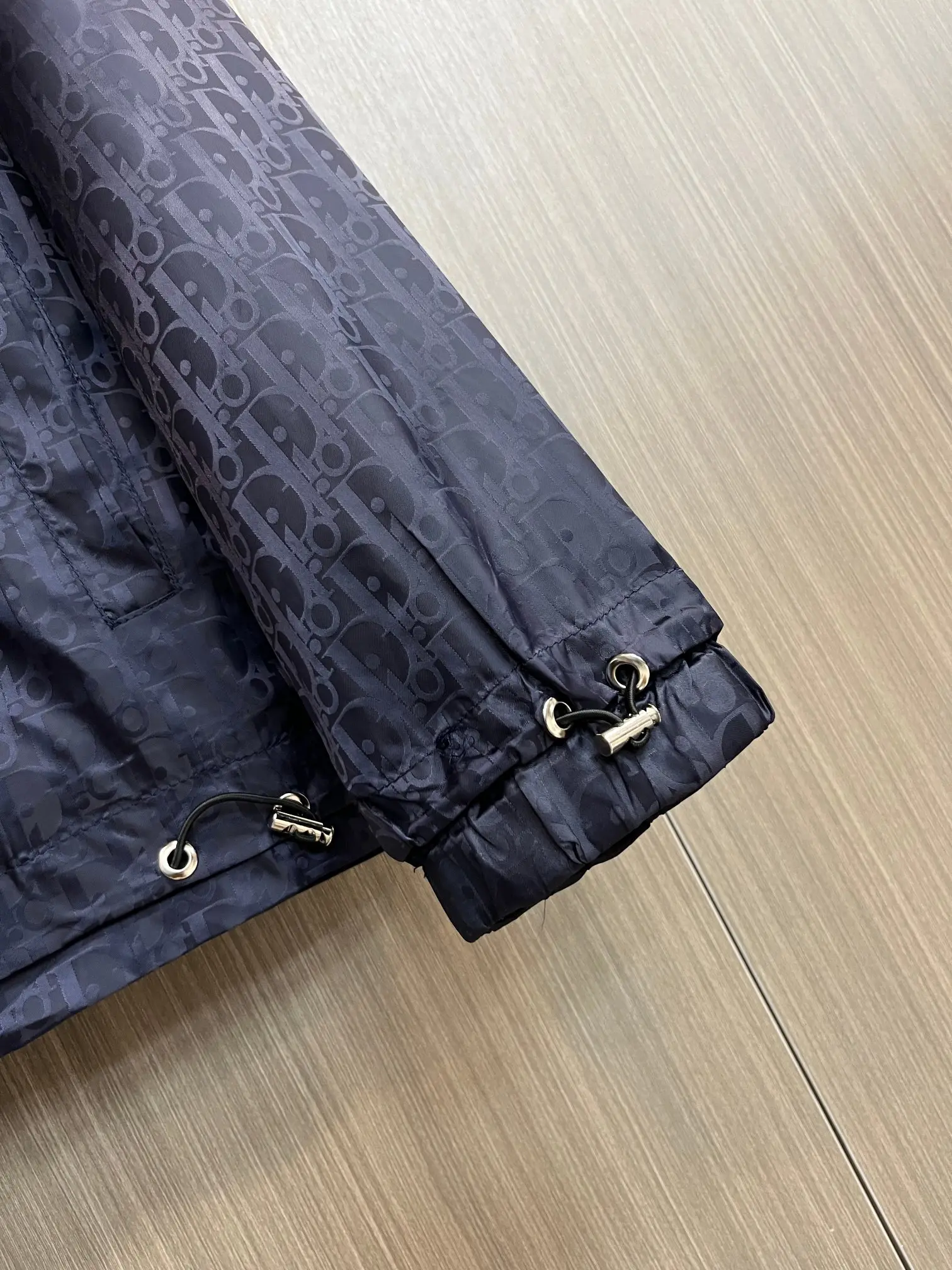 Oblique Jacquard Zip-Up Jacket with Packable Hood D38014393 — view 8