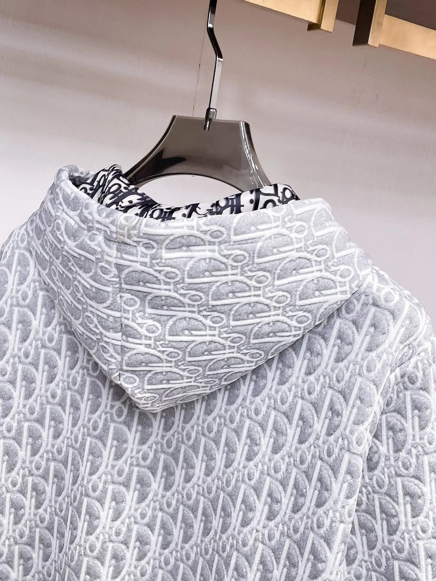 Oblique Jacquard Zip-Up Hoodie D38014343 — view 5
