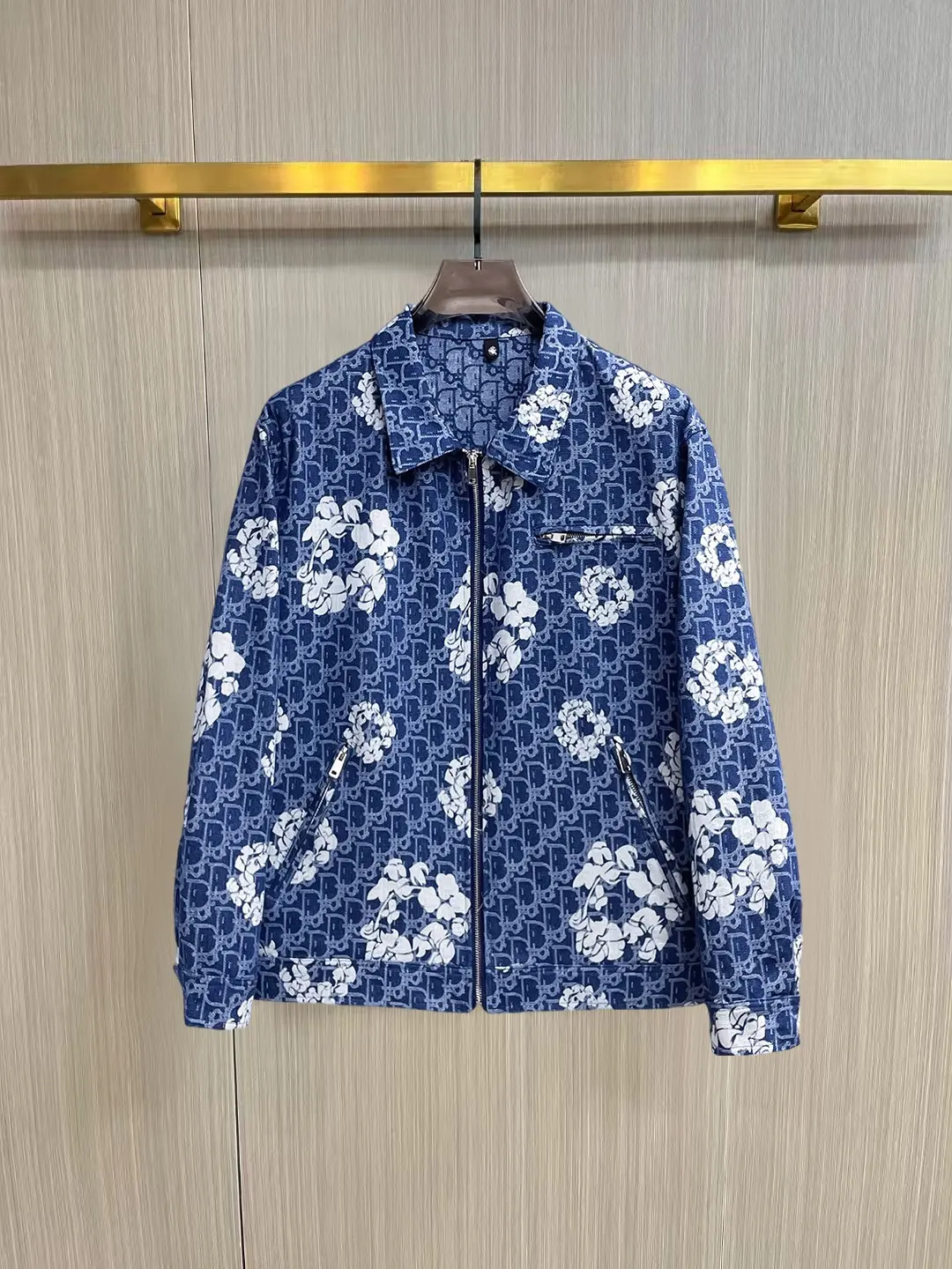 Oblique Monogram and Floral Print Harrington Jacket D38014344