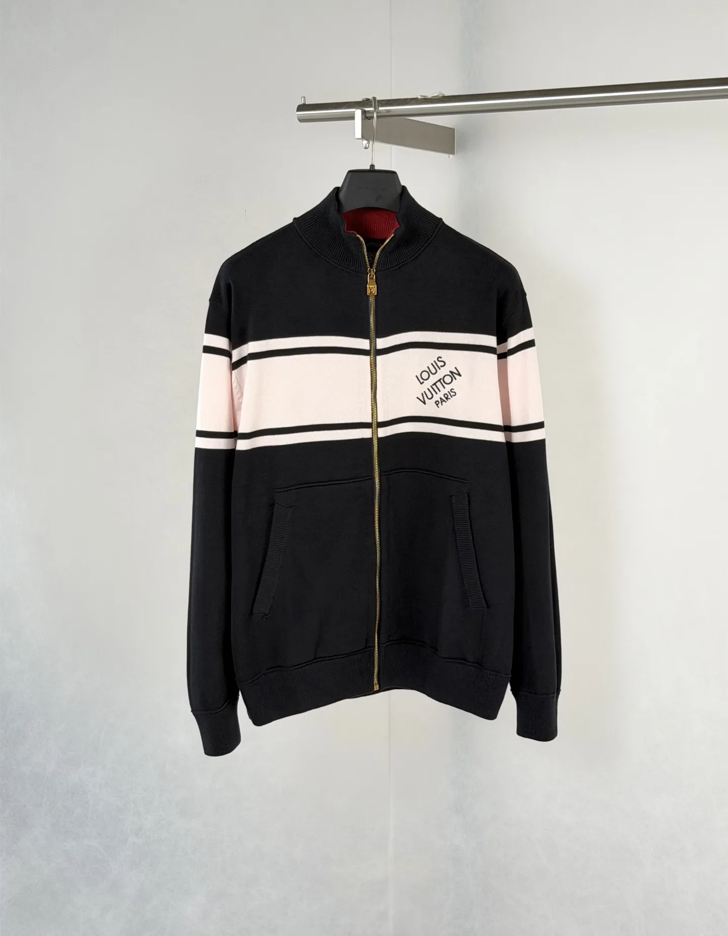 Striped Knit Zip-Up Track Jacket D38020737