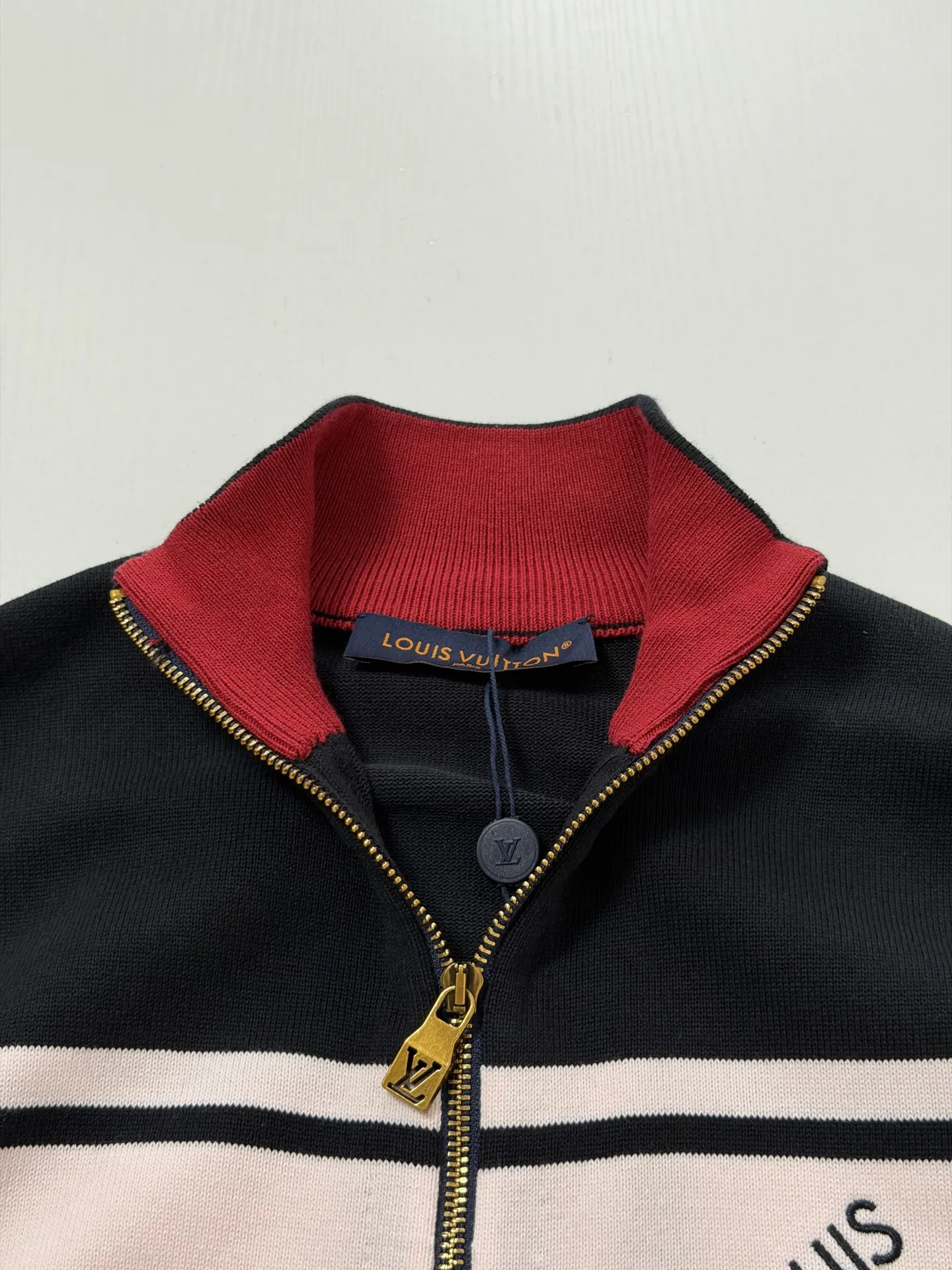 Striped Knit Zip-Up Track Jacket D38020737 — view 7