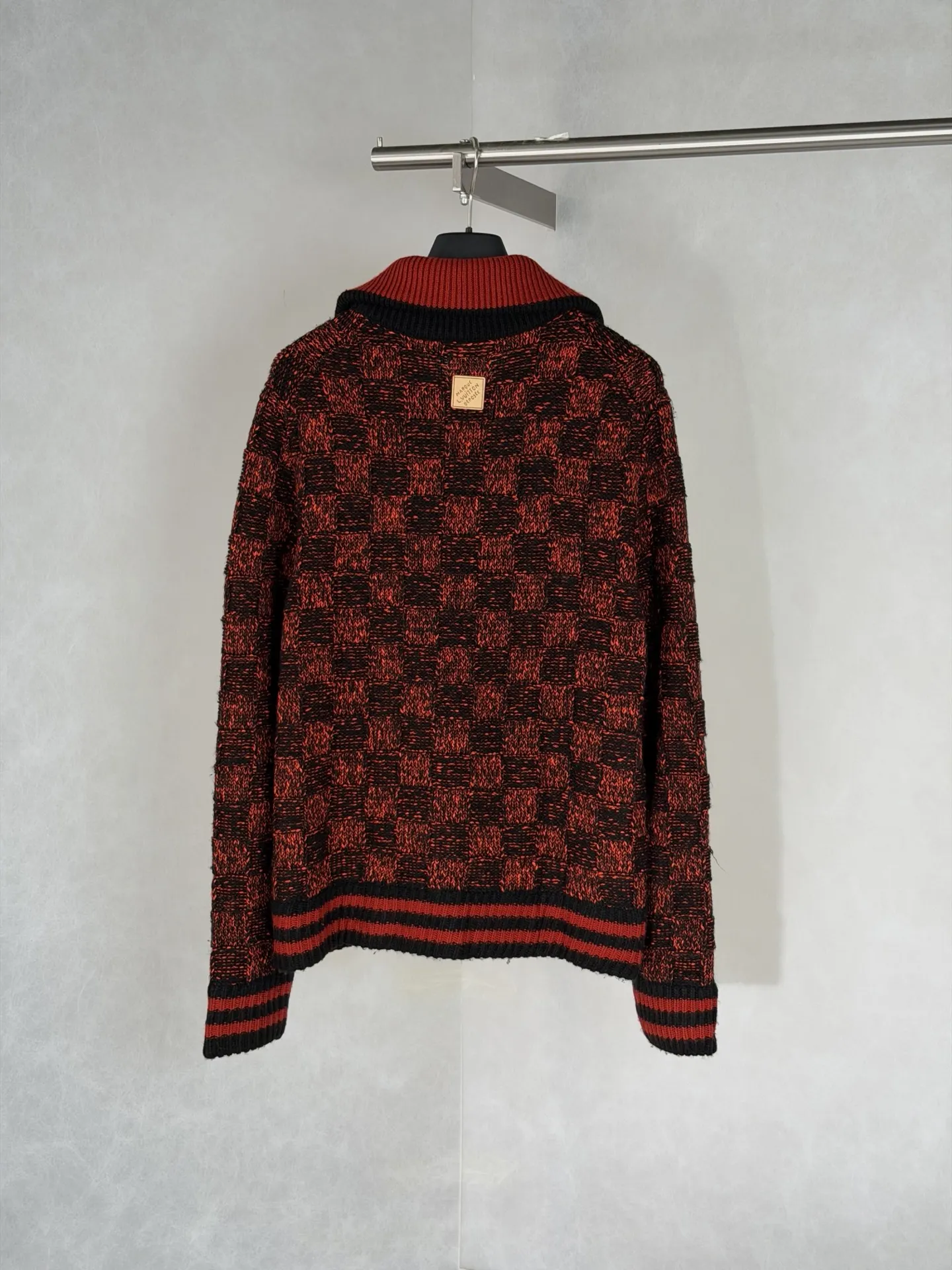 Damier Half-Zip Checkered Knit Sweater D38020672 — view 2