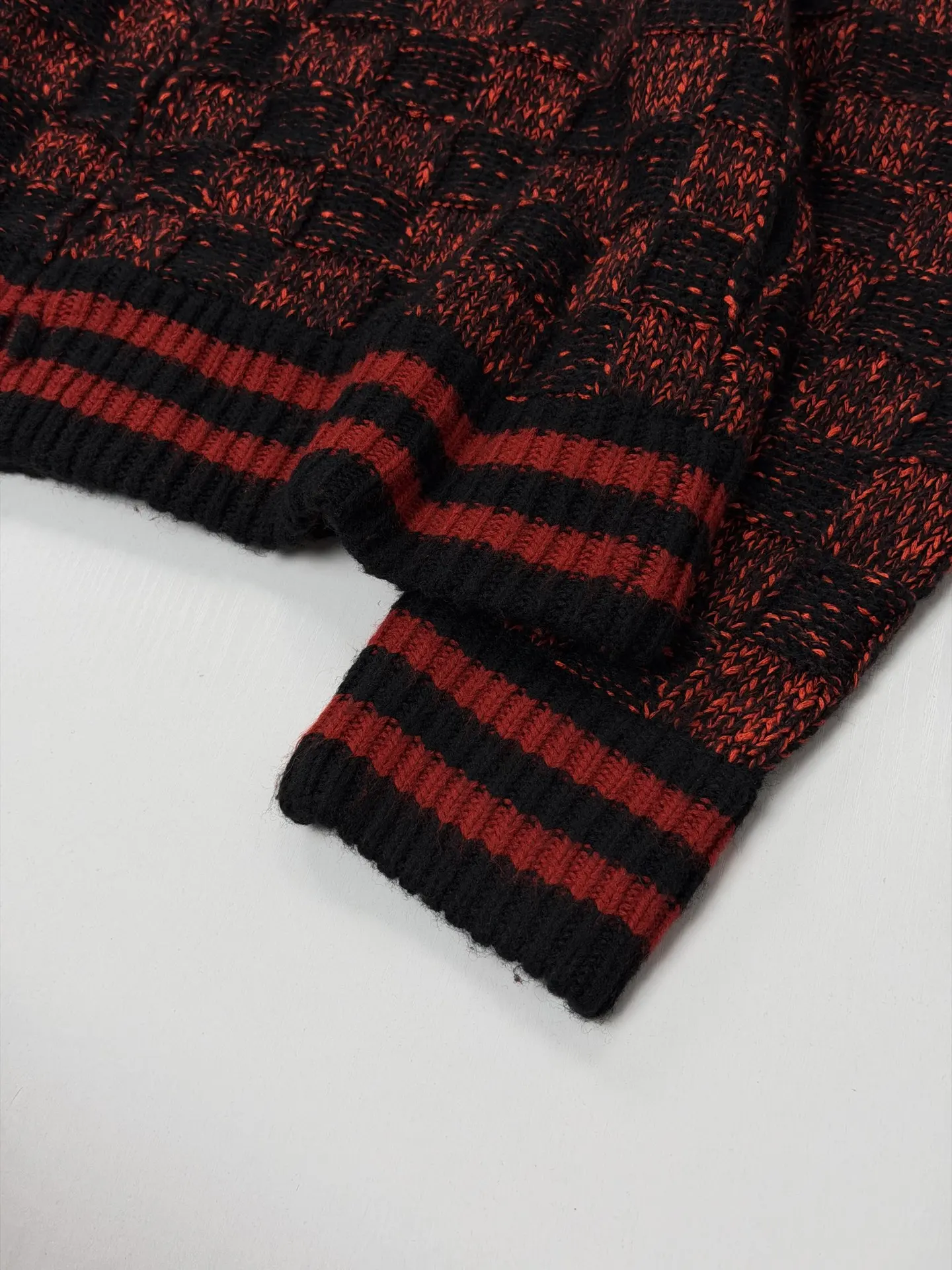 Damier Half-Zip Checkered Knit Sweater D38020672 — view 8