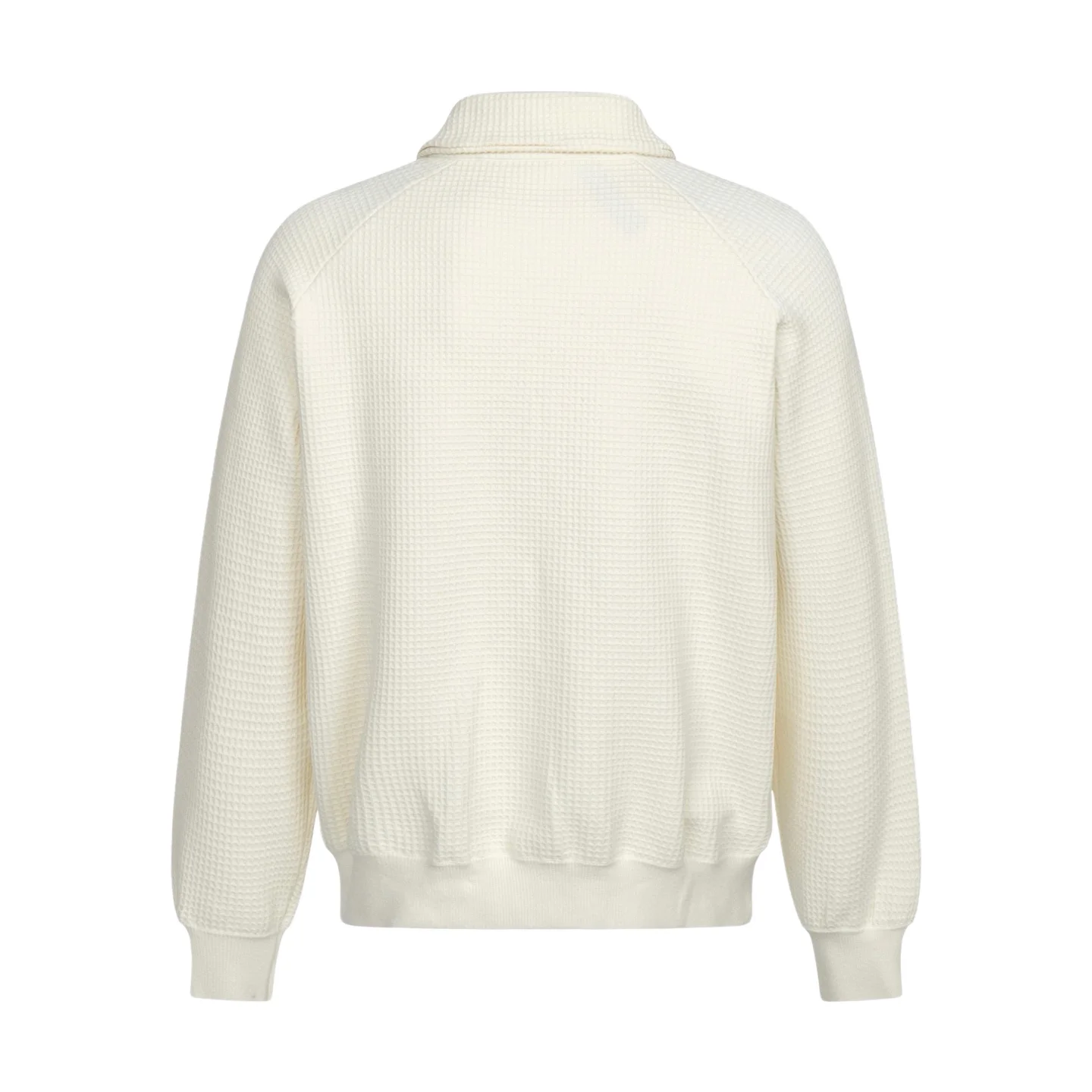 Waffle-Knit Zip-Up Jacket with Leather Logo Patch D38021166 — view 2