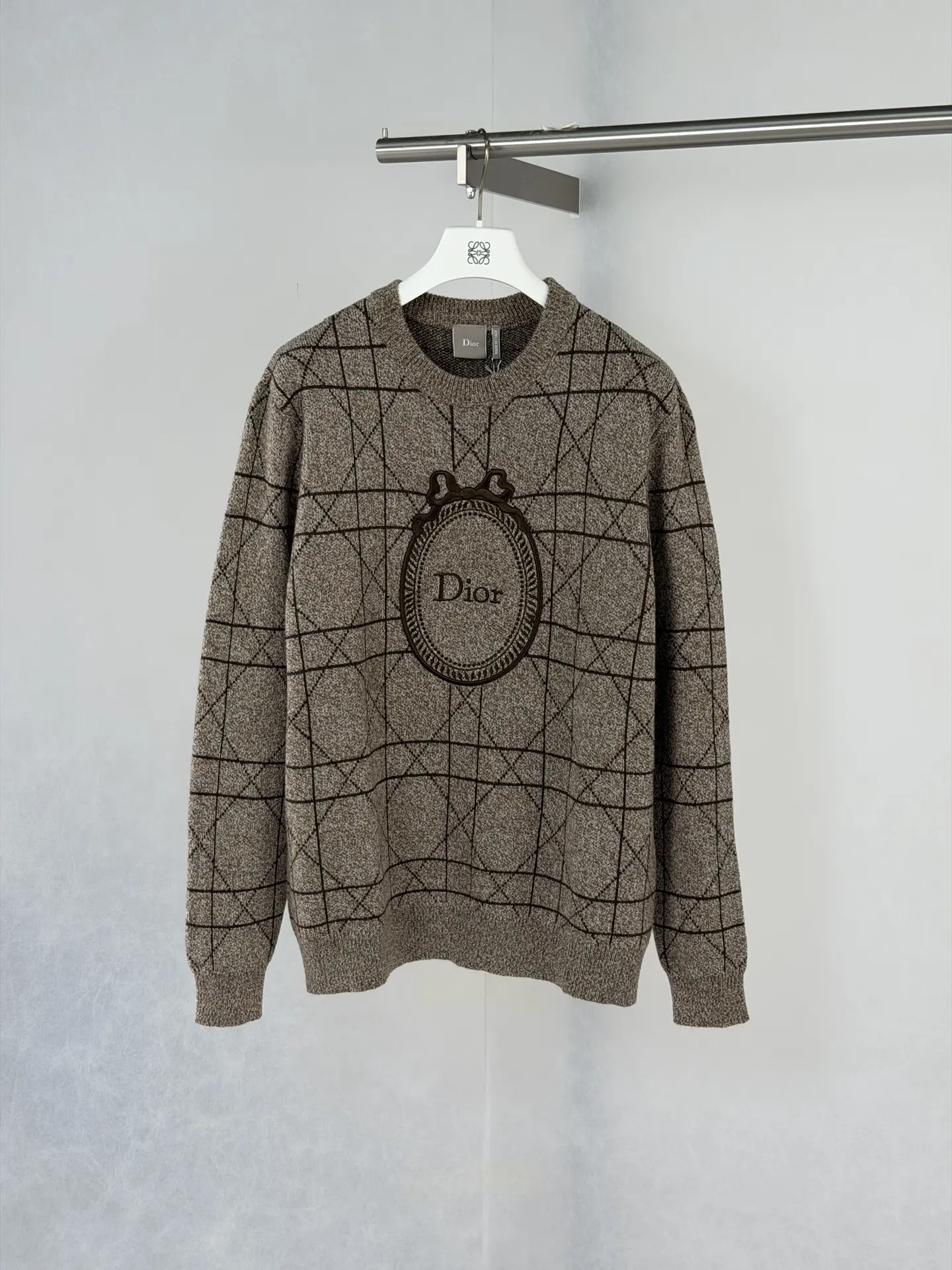 Cannage Jacquard Embroidered Crew-Neck Sweater D38020746