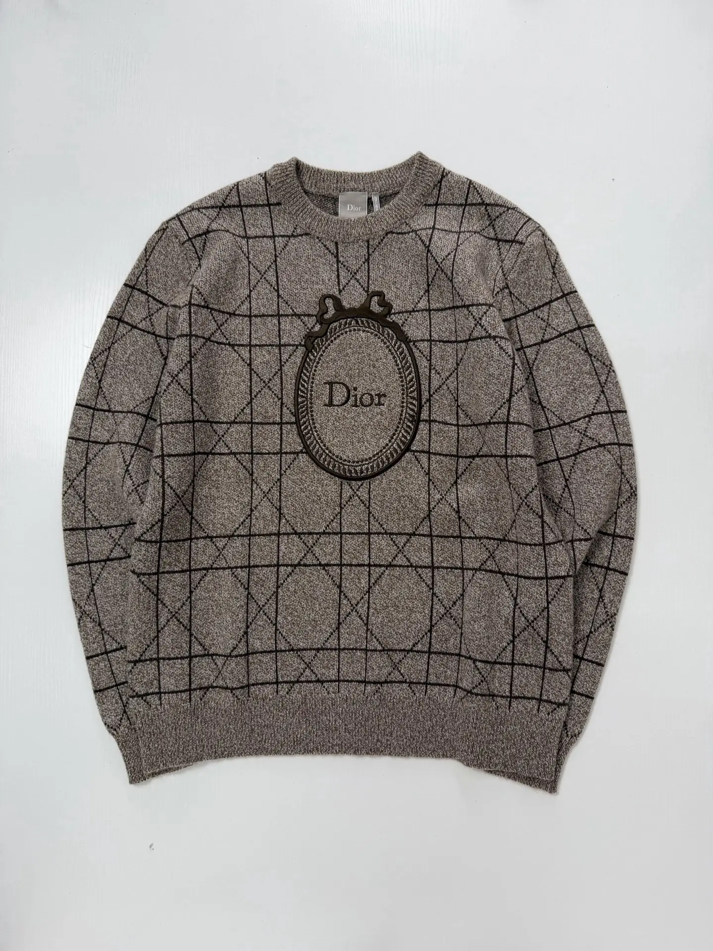 Cannage Jacquard Embroidered Crew-Neck Sweater D38020746 — view 3