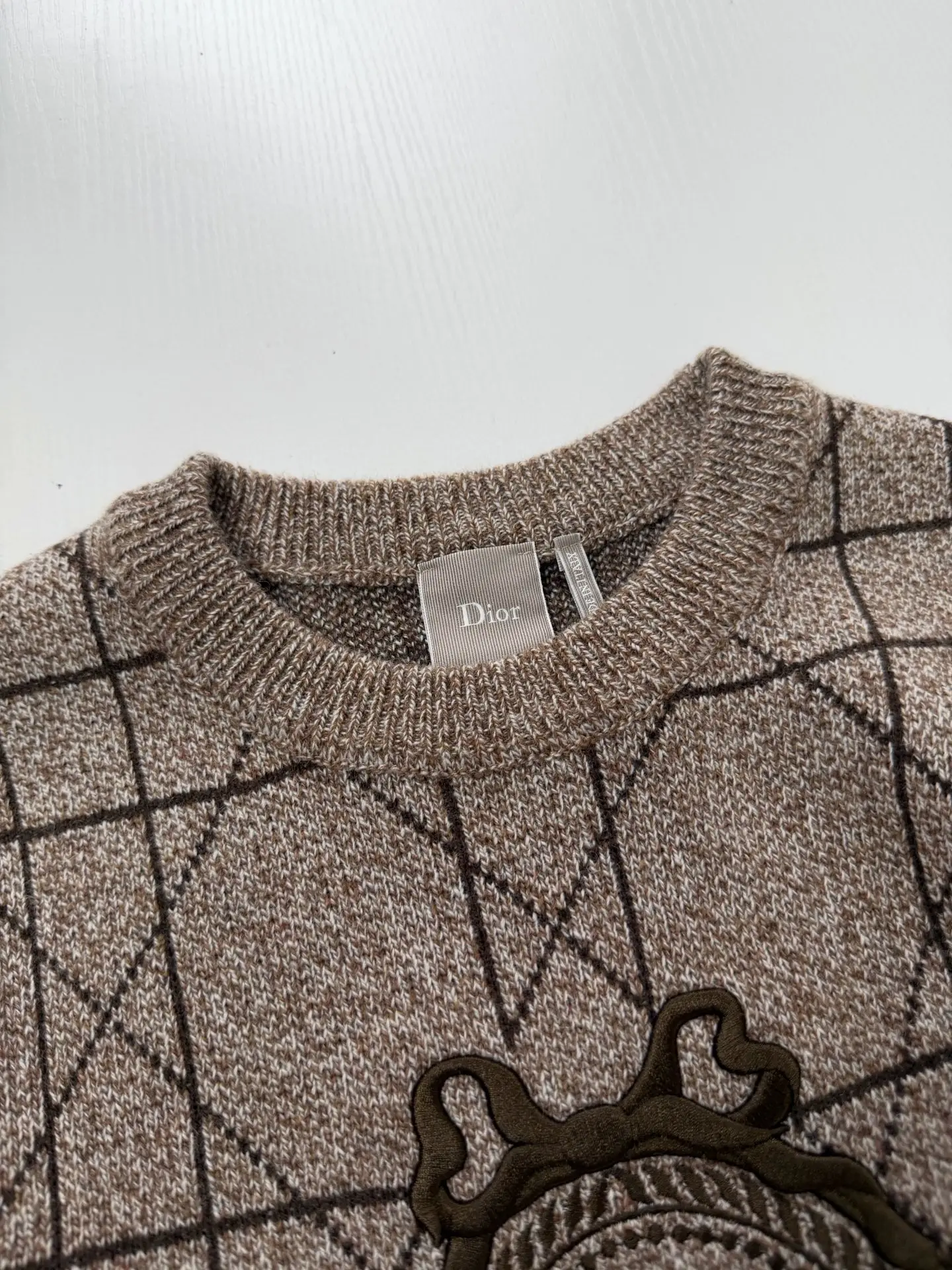 Cannage Jacquard Embroidered Crew-Neck Sweater D38020746 — view 5