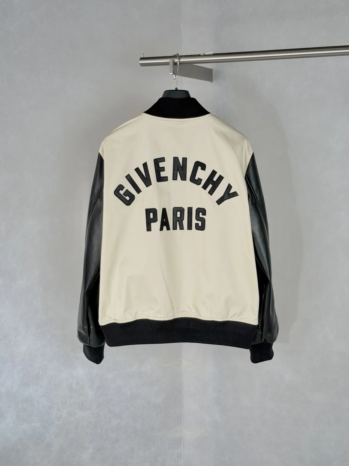Leather-Trimmed Embroidered Bomber Jacket D38020670 — view 2