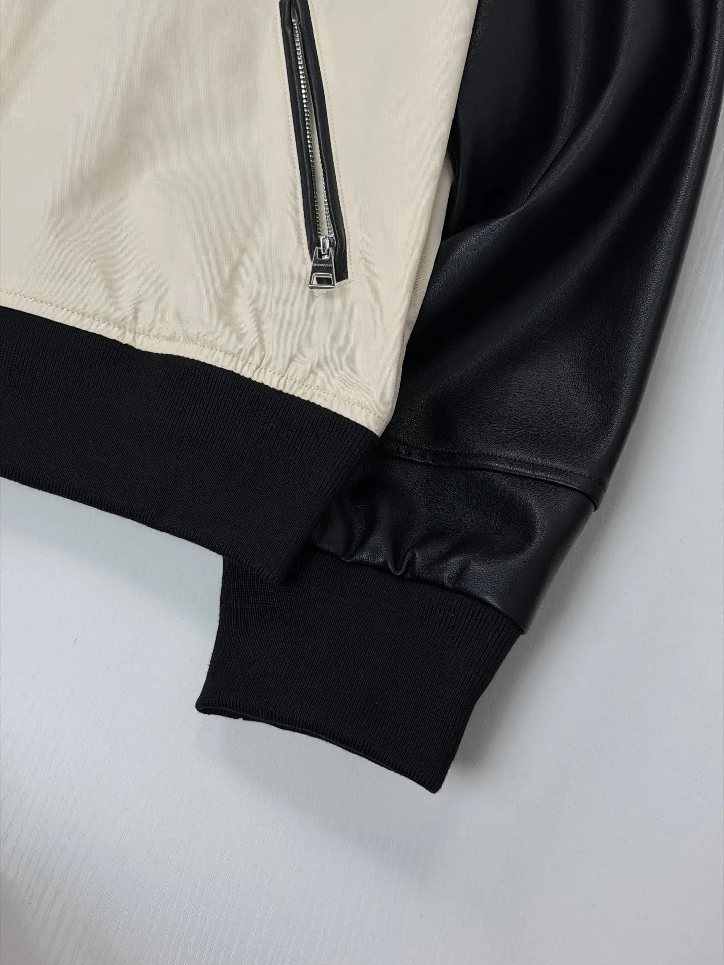 Leather-Trimmed Embroidered Bomber Jacket D38020670 — view 5
