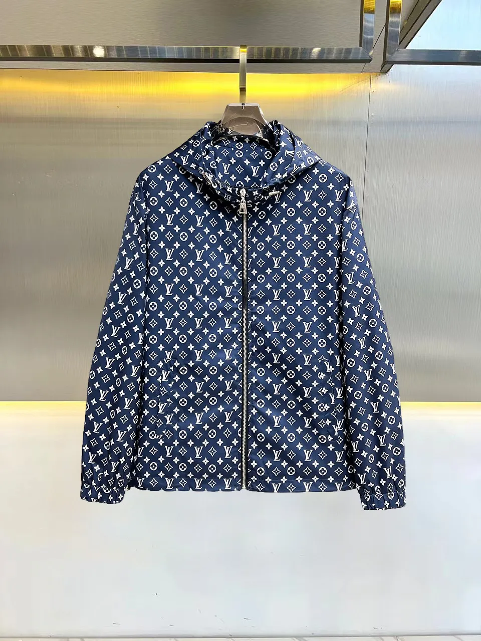 Monogram Print Hooded Windbreaker Jacket D38014728