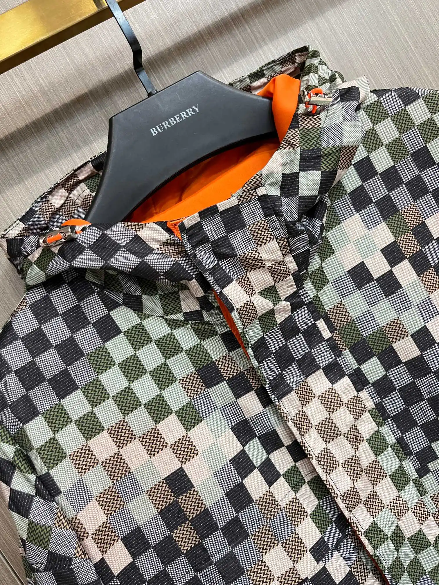Damier Print Hooded Windbreaker Jacket D38014298 — view 3