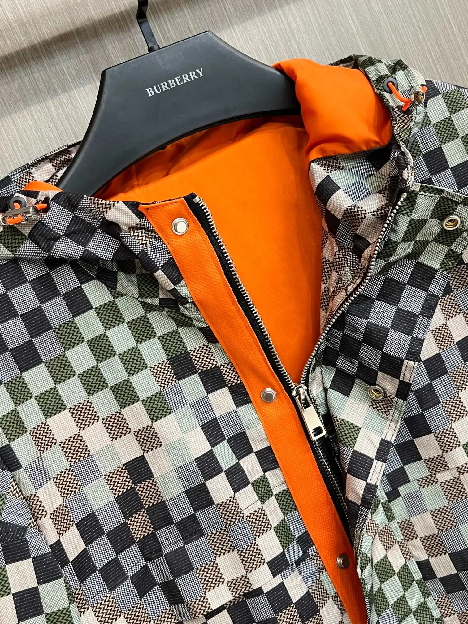Damier Print Hooded Windbreaker Jacket D38014298 — view 5