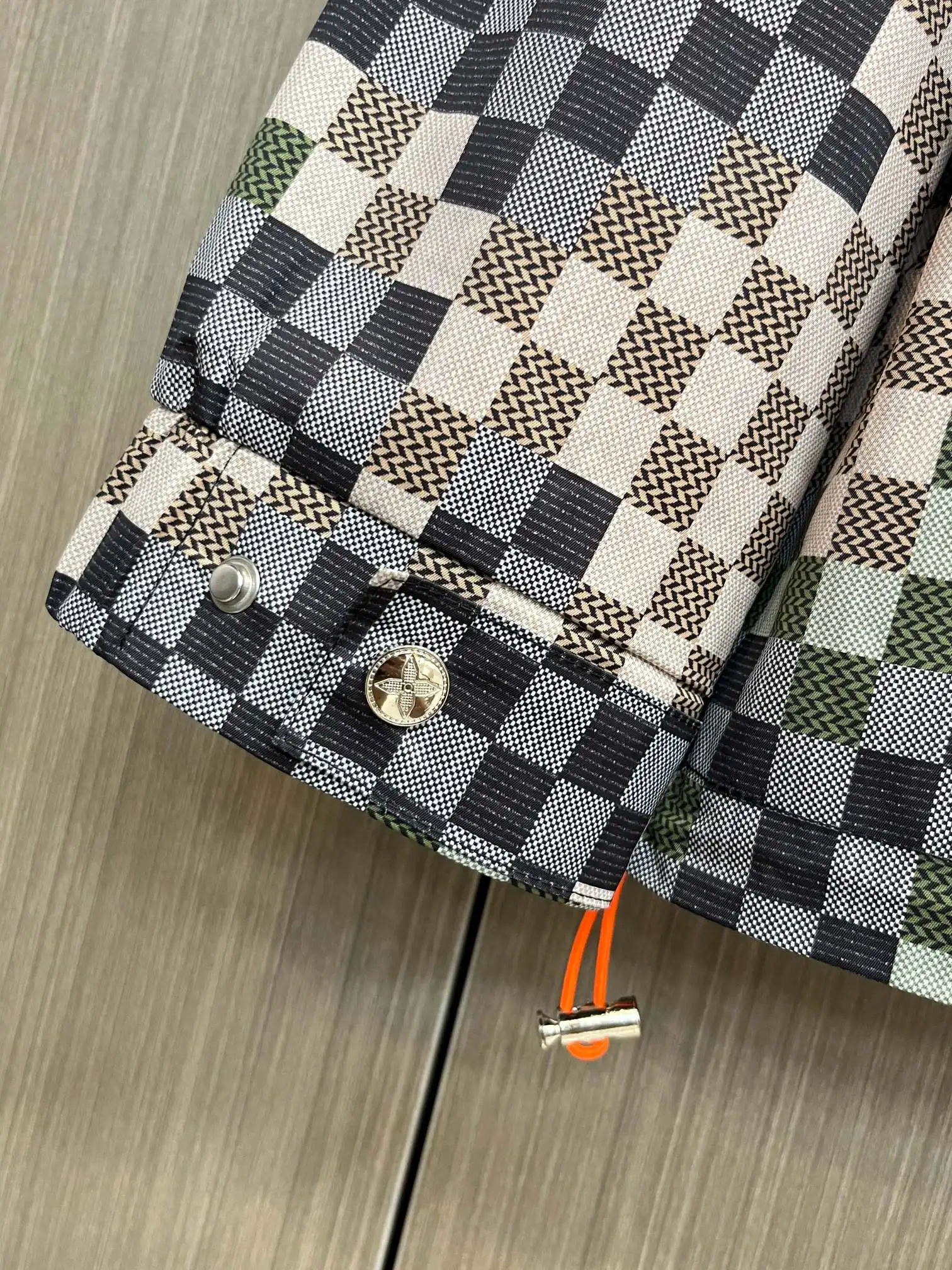 Damier Print Hooded Windbreaker Jacket D38014298 — view 8
