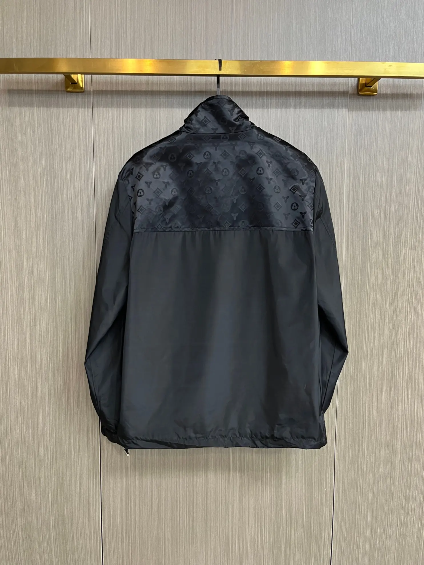 Monogram Panel Zip-Up Jacket with Packable Hood D38014372 — view 2
