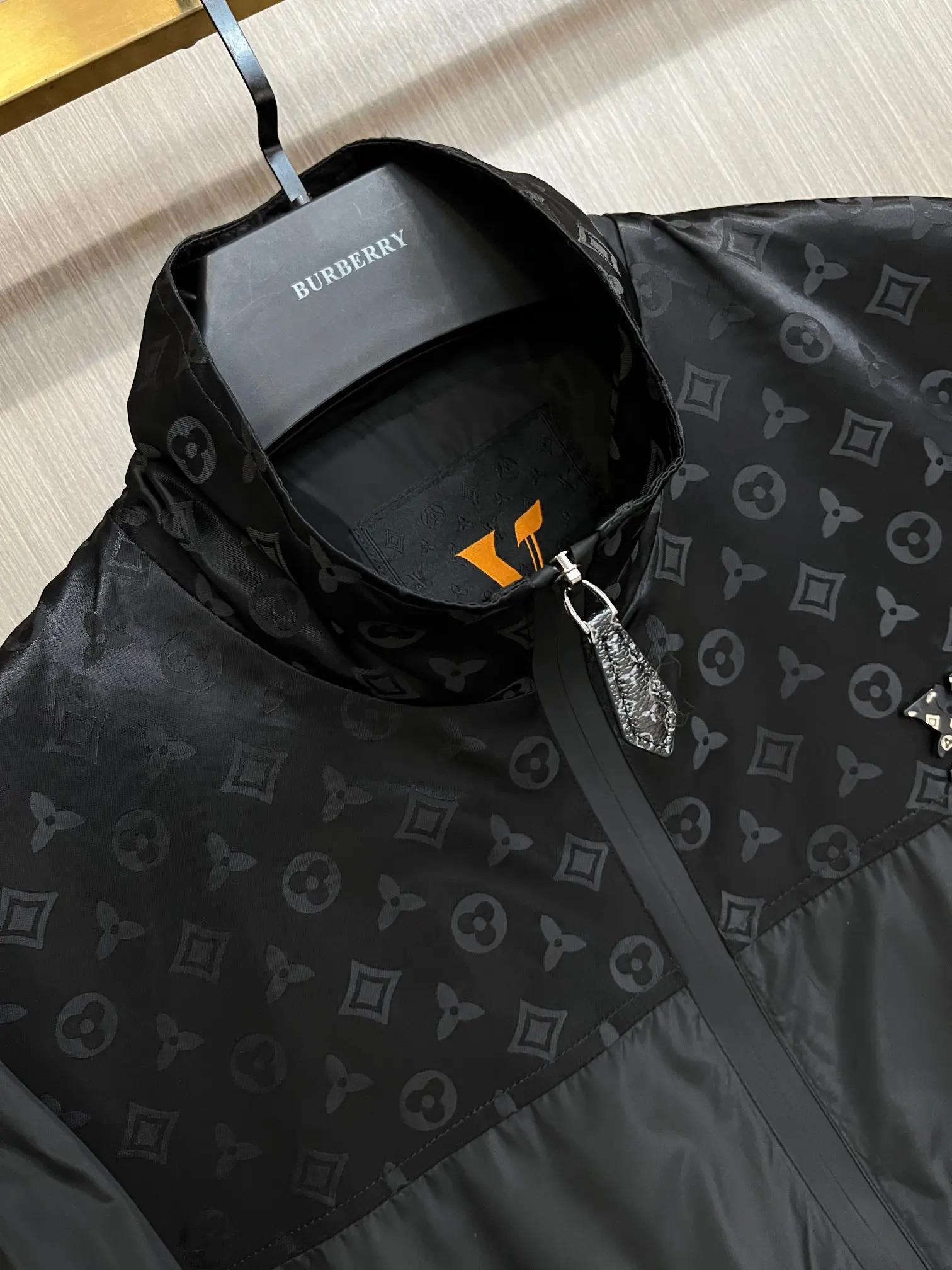Monogram Panel Zip-Up Jacket with Packable Hood D38014372 — view 3
