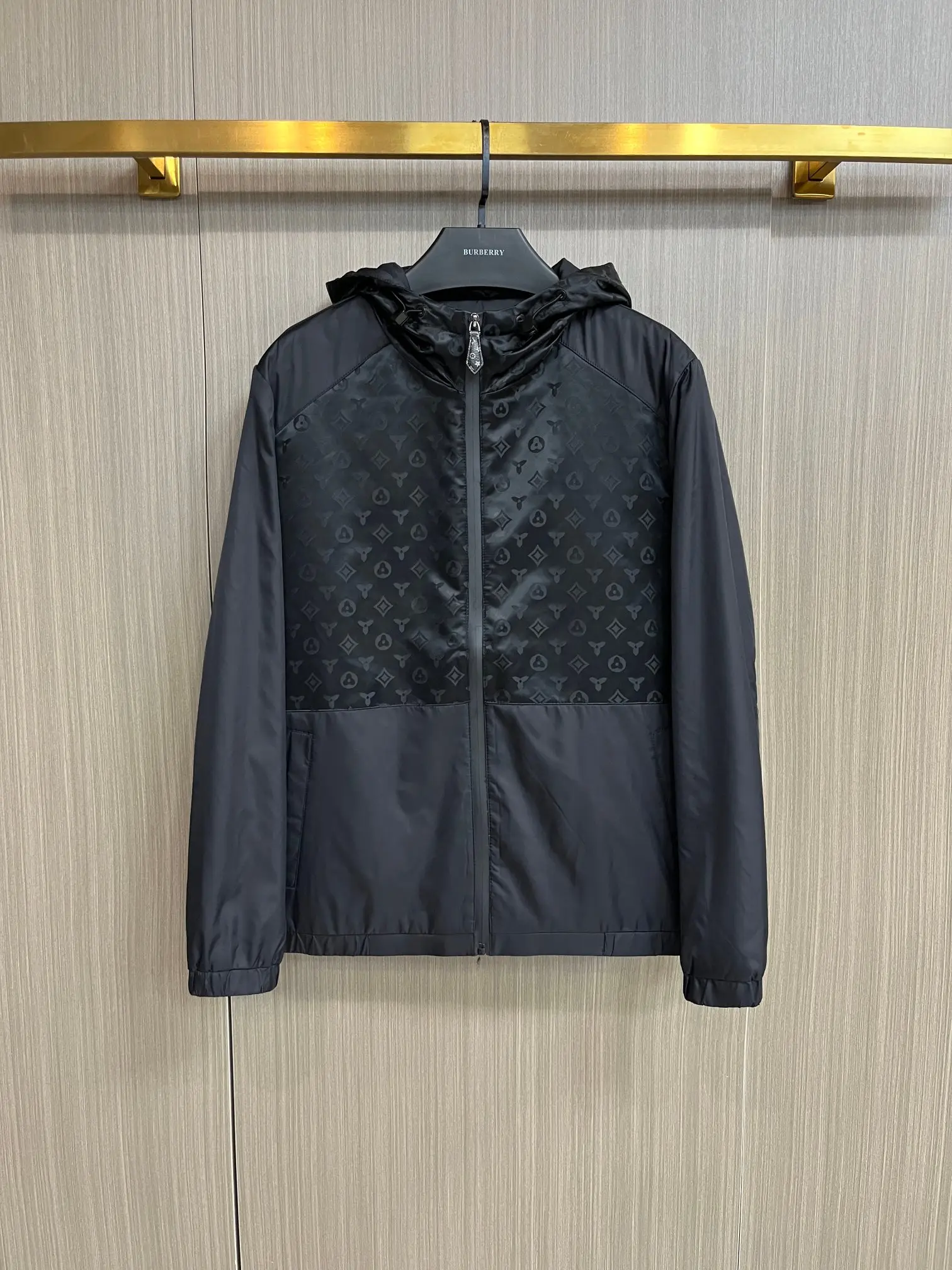 Monogram Panel Hooded Windbreaker Jacket D38014302