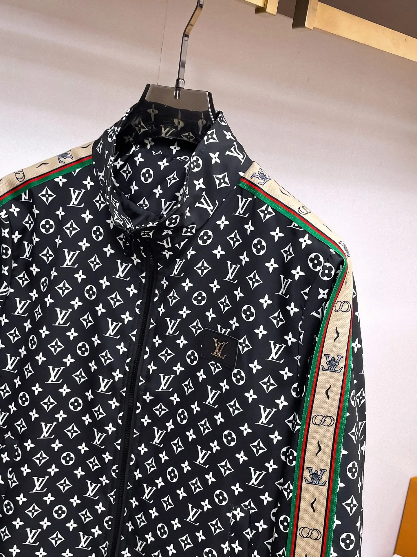 Monogram Print Zip-Up Track Jacket D38014347 — view 4