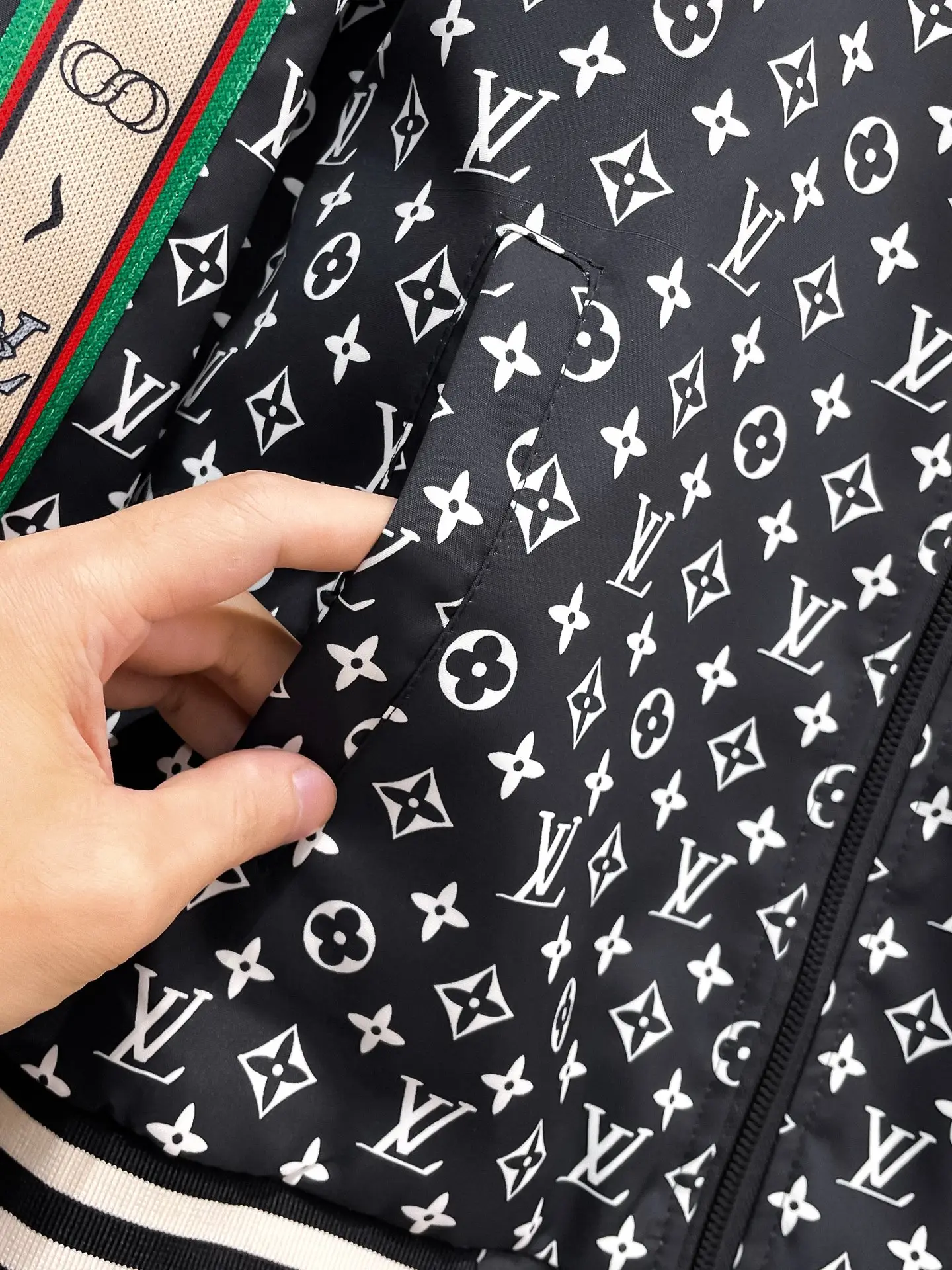 Monogram Print Zip-Up Track Jacket D38014347 — view 8