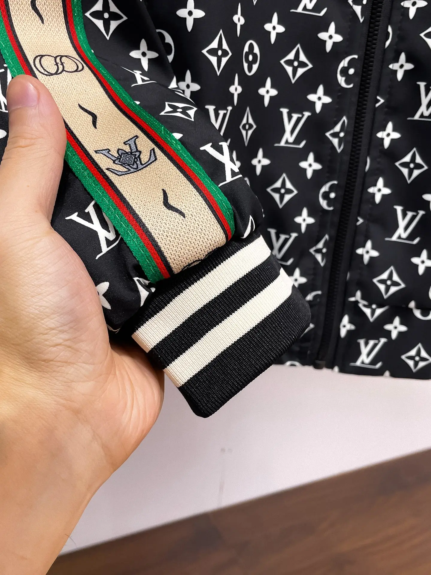 Monogram Print Zip-Up Track Jacket D38014347 — view 9