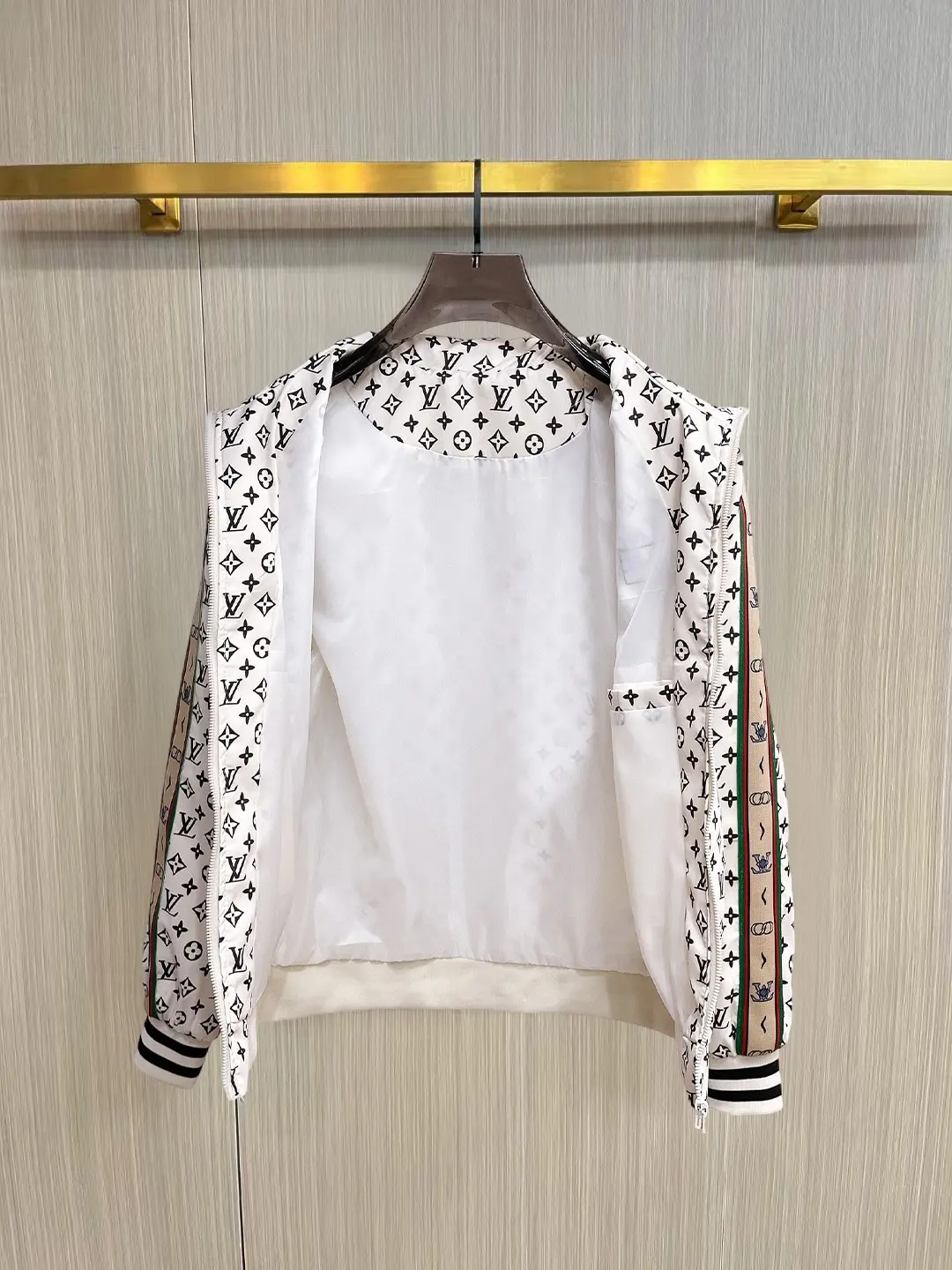 Monogram Print Zip-Up Track Jacket D38014348 — view 3
