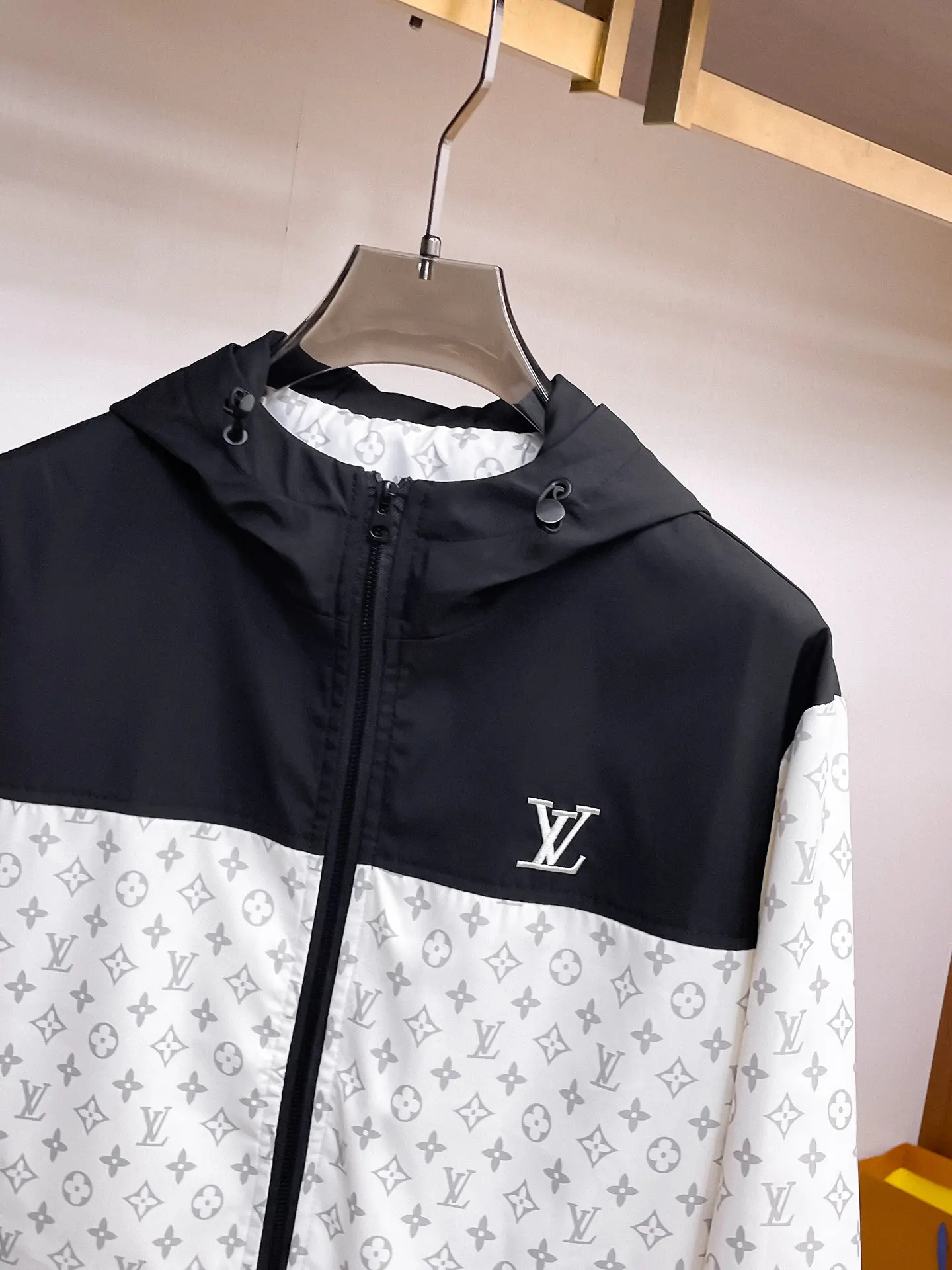 Monogram Color-Block Hooded Windbreaker Jacket D38014350 — view 4
