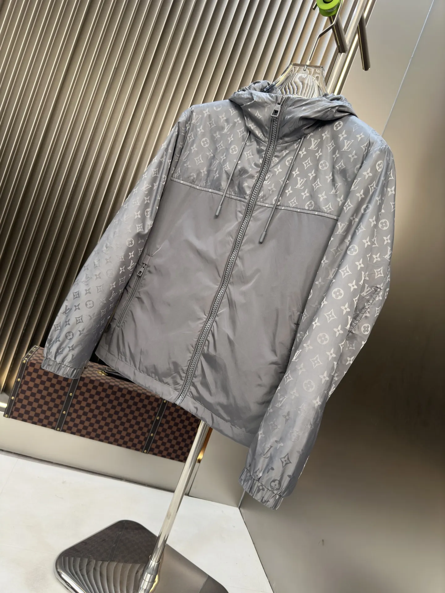 Monogram Hooded Windbreaker Jacket D38014453 — view 8