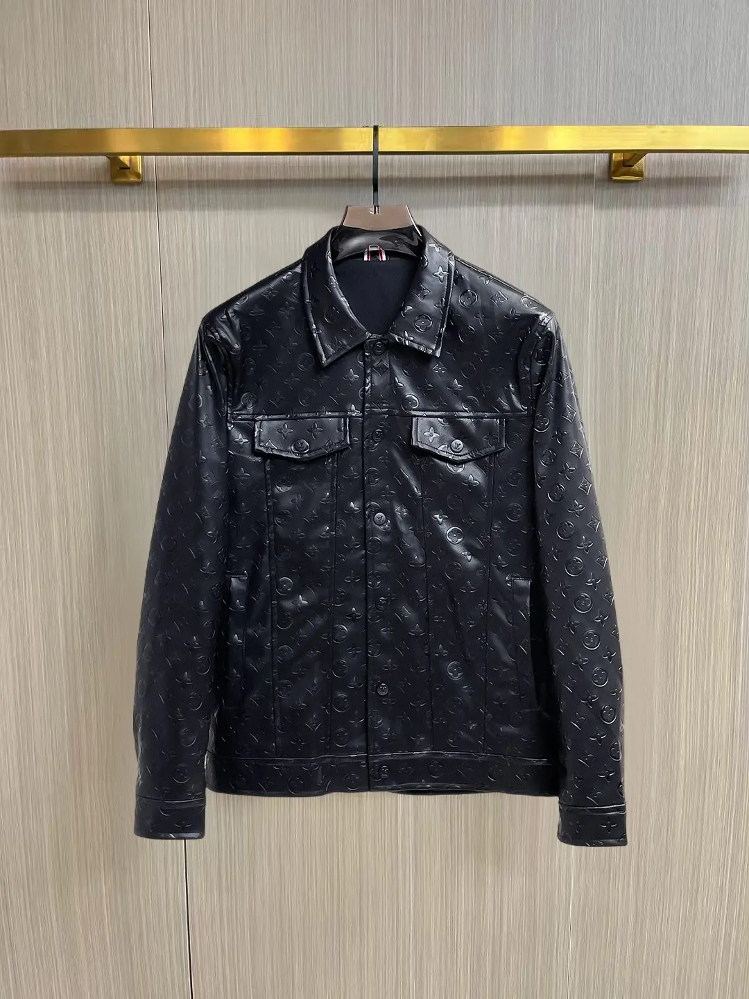 Monogram Embossed Leather Trucker Jacket D38014451