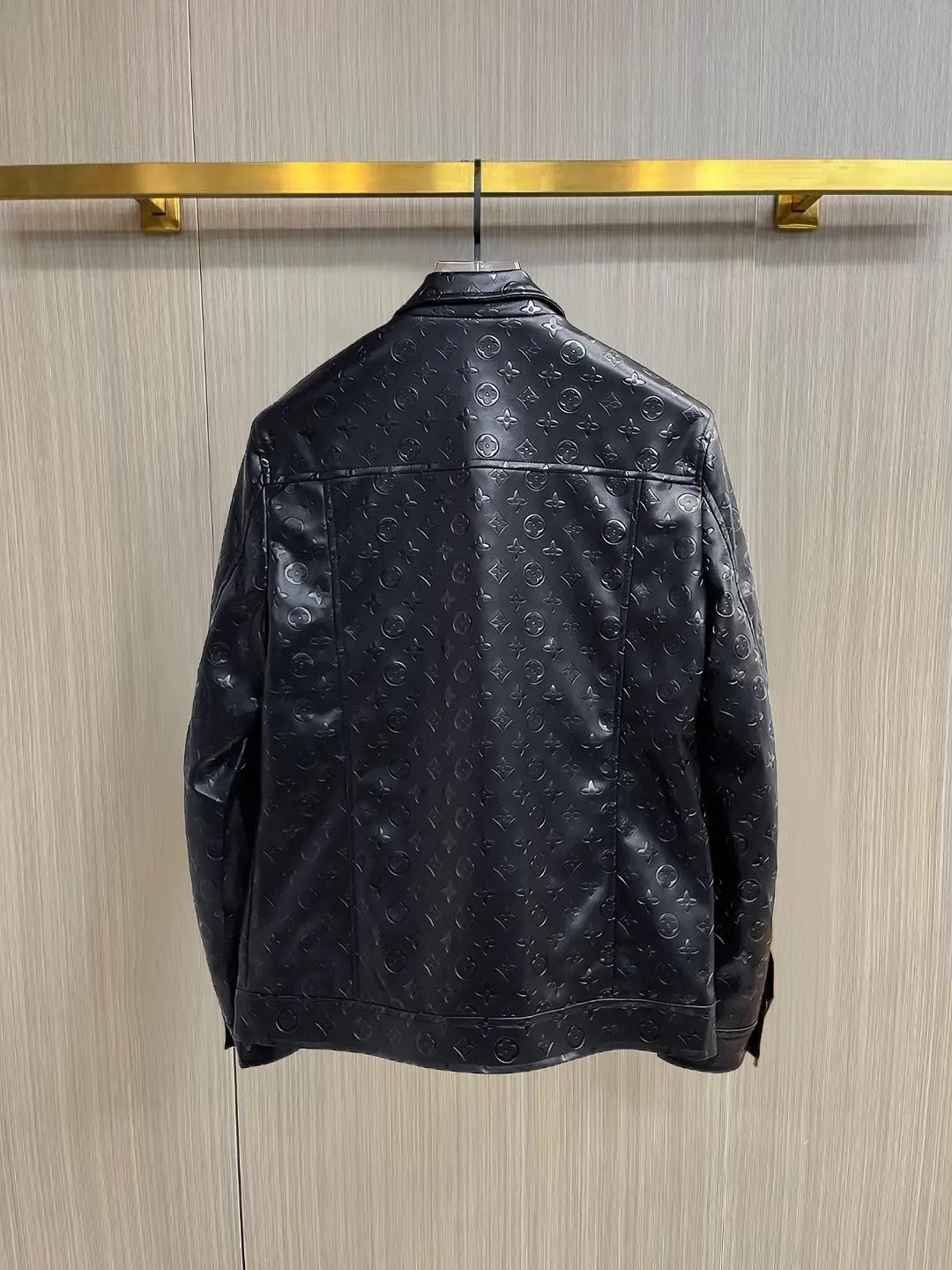 Monogram Embossed Leather Trucker Jacket D38014451 — view 2