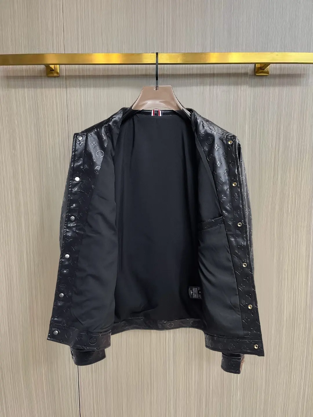 Monogram Embossed Leather Trucker Jacket D38014451 — view 3