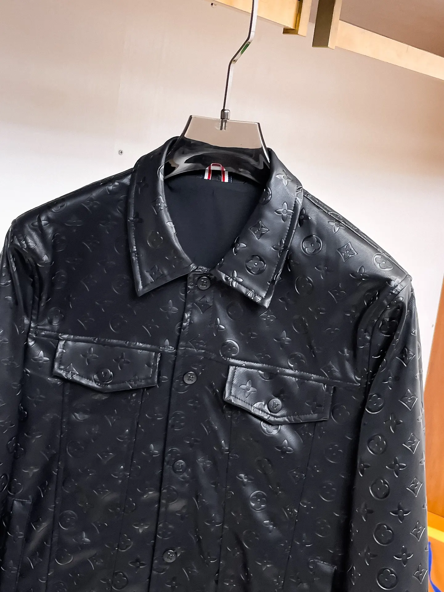Monogram Embossed Leather Trucker Jacket D38014451 — view 4
