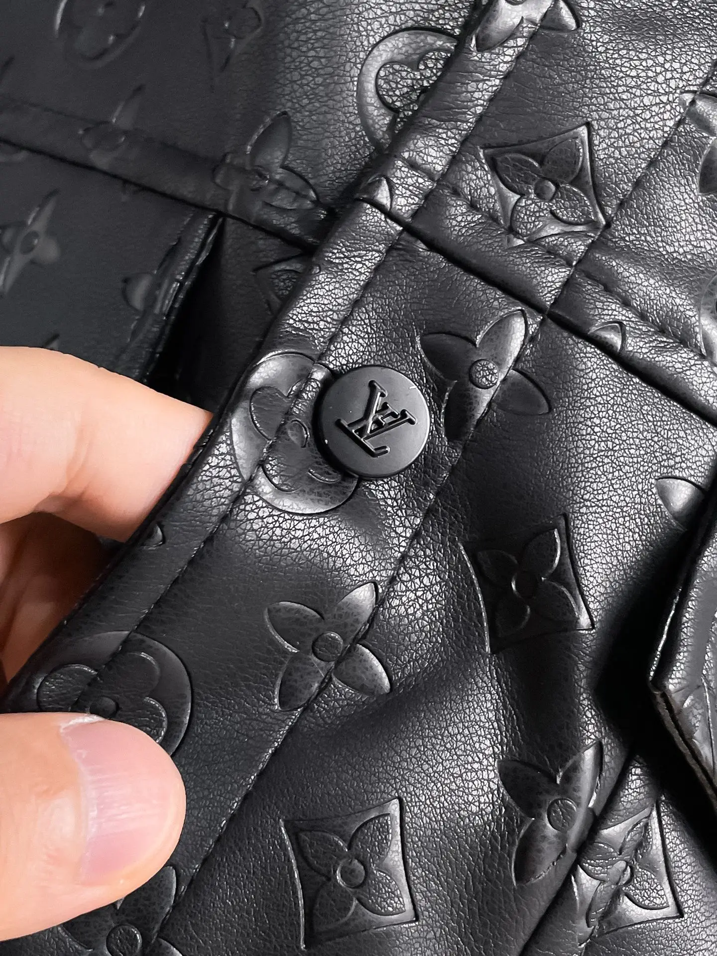 Monogram Embossed Leather Trucker Jacket D38014451 — view 8