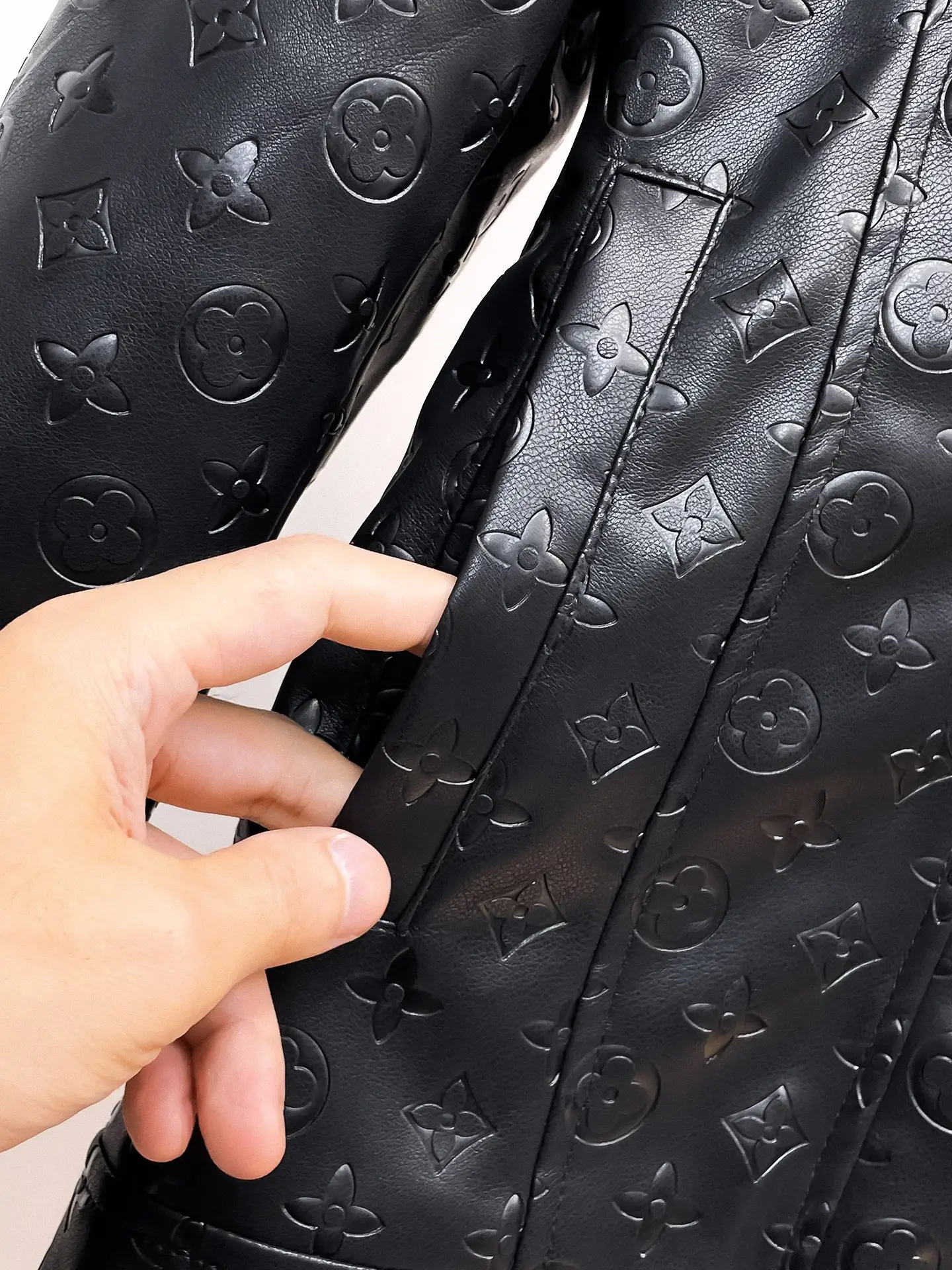 Monogram Embossed Leather Trucker Jacket D38014451 — view 9