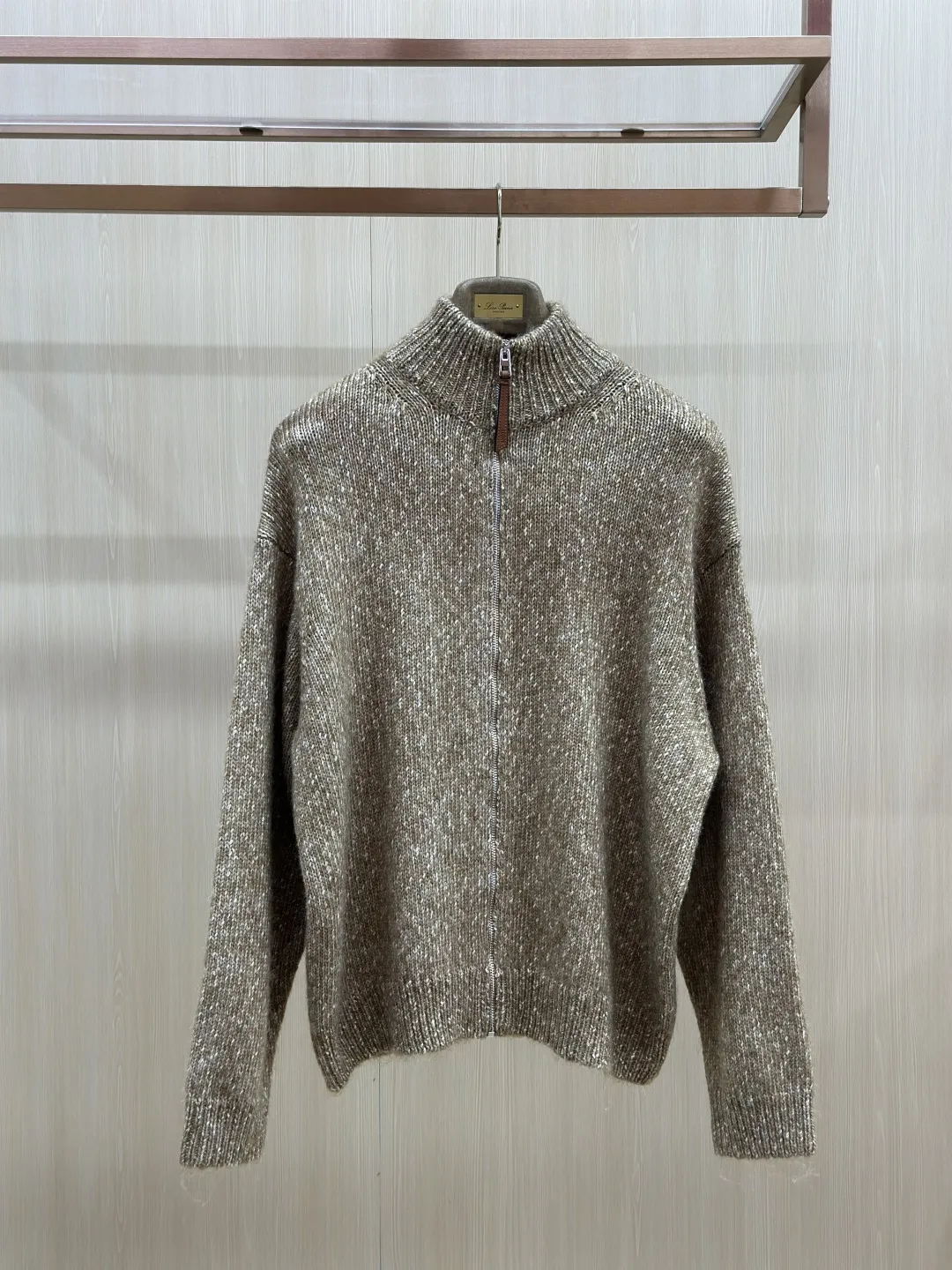 Anagram Intarsia Zip-Up Knit Cardigan D38019143 — view 3
