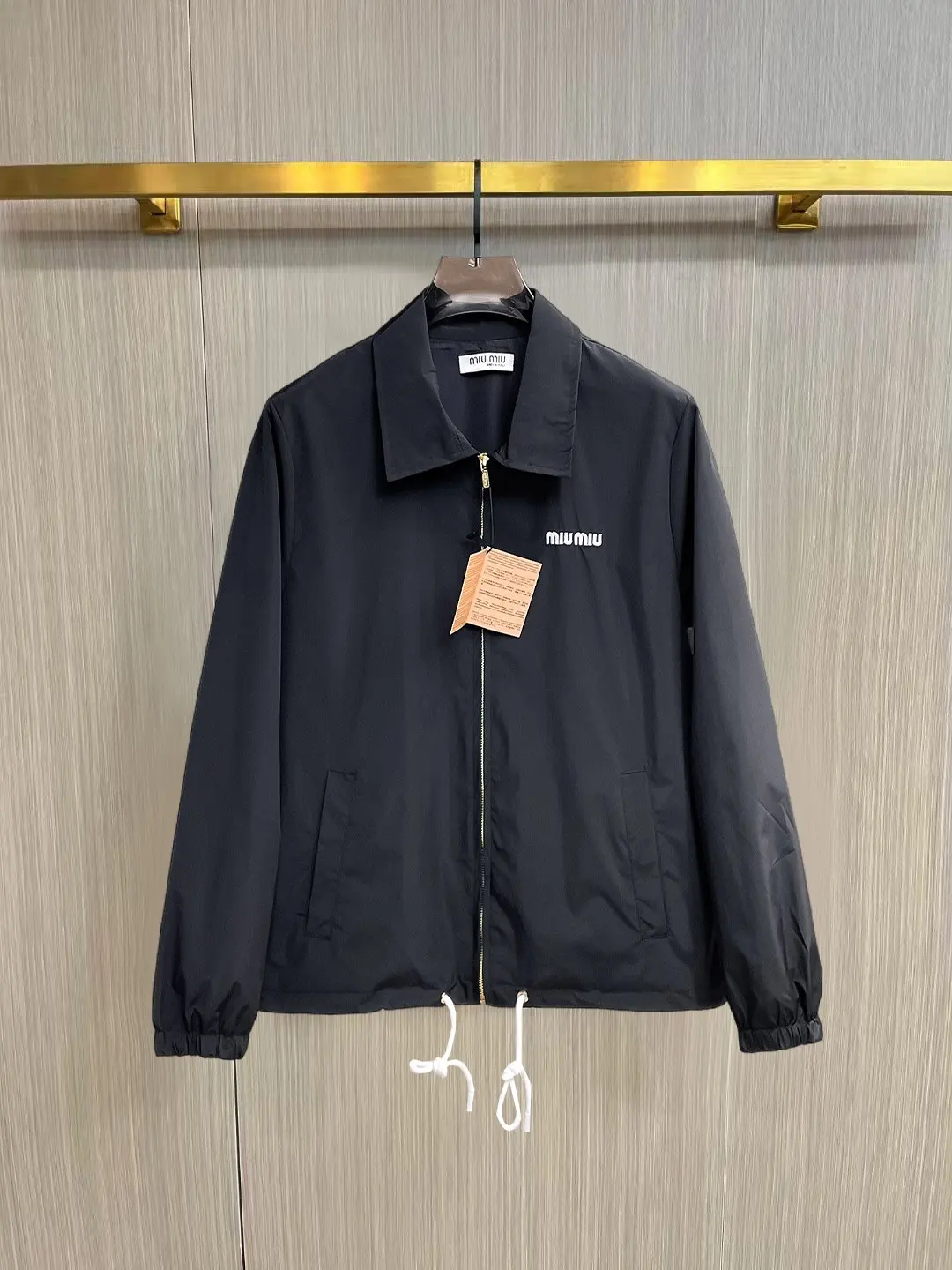 Logo-Embroidered Zip-Up Harrington Jacket D38014341