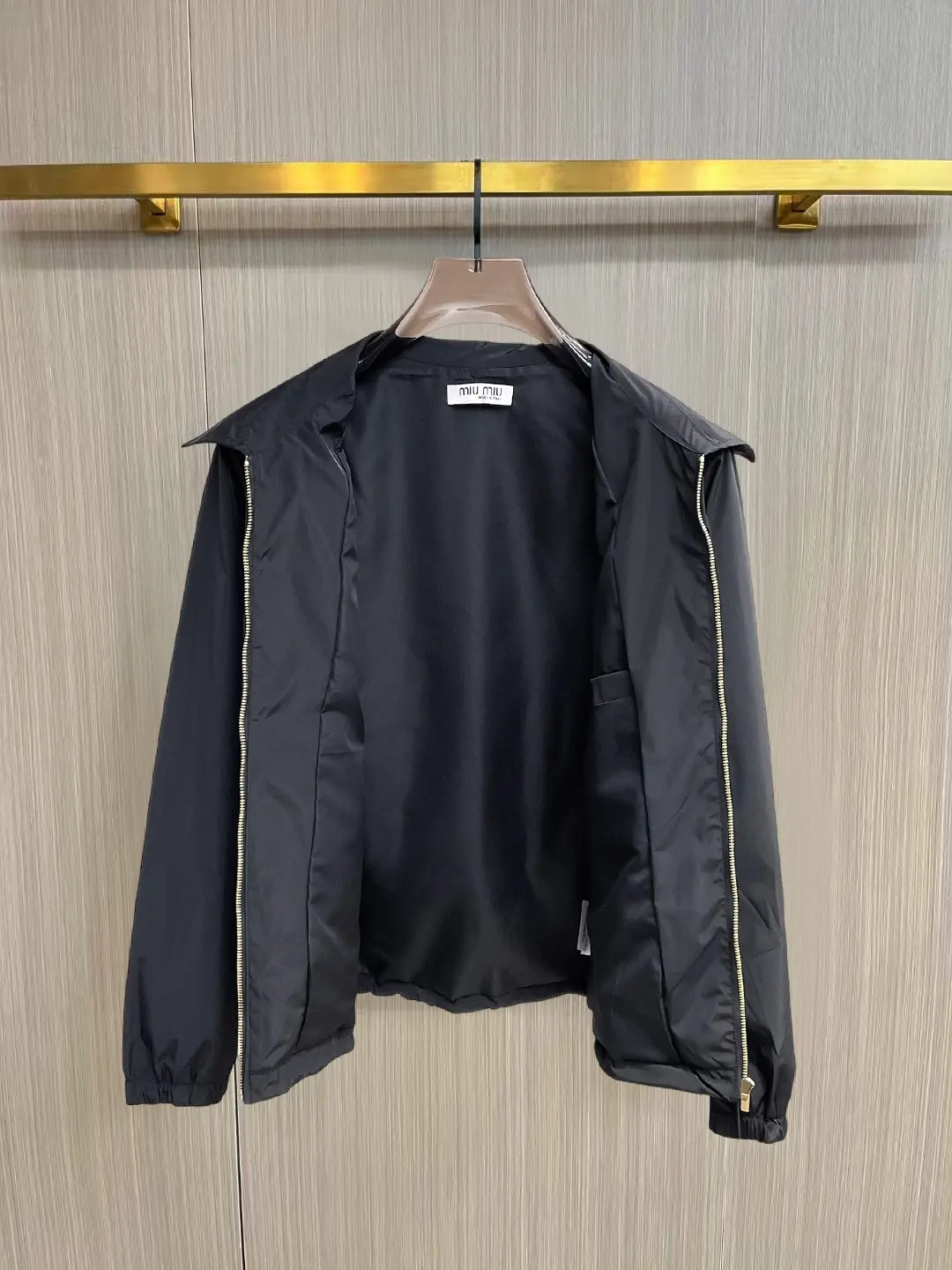 Logo-Embroidered Zip-Up Harrington Jacket D38014341 — view 3