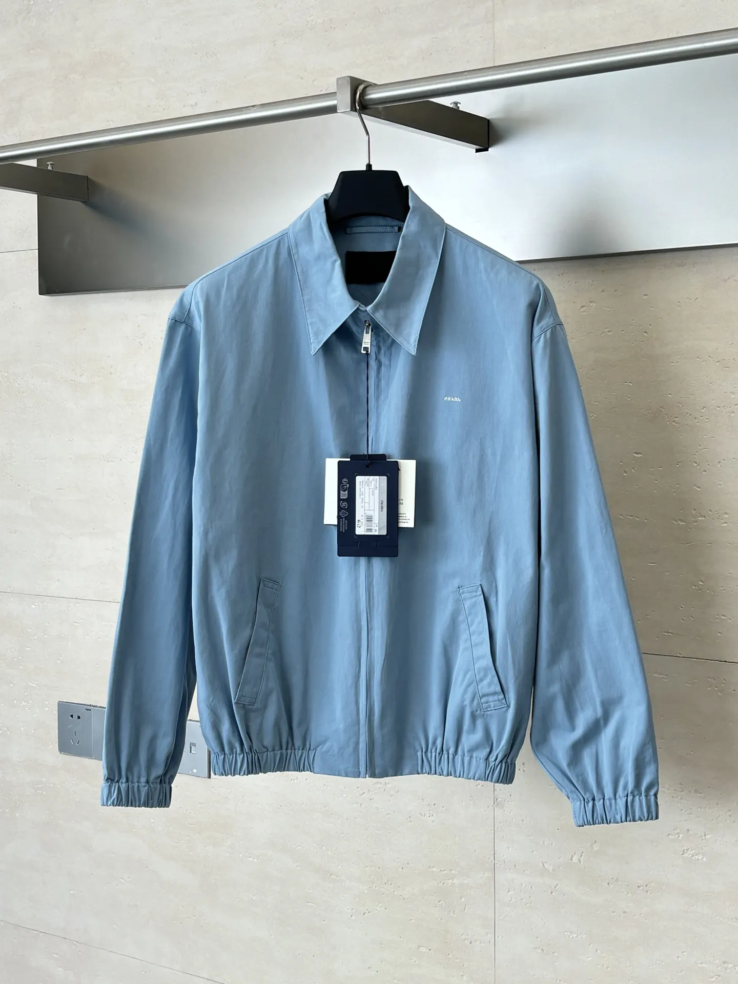 Logo-Embroidered Cotton Canvas Harrington Jacket D38520711