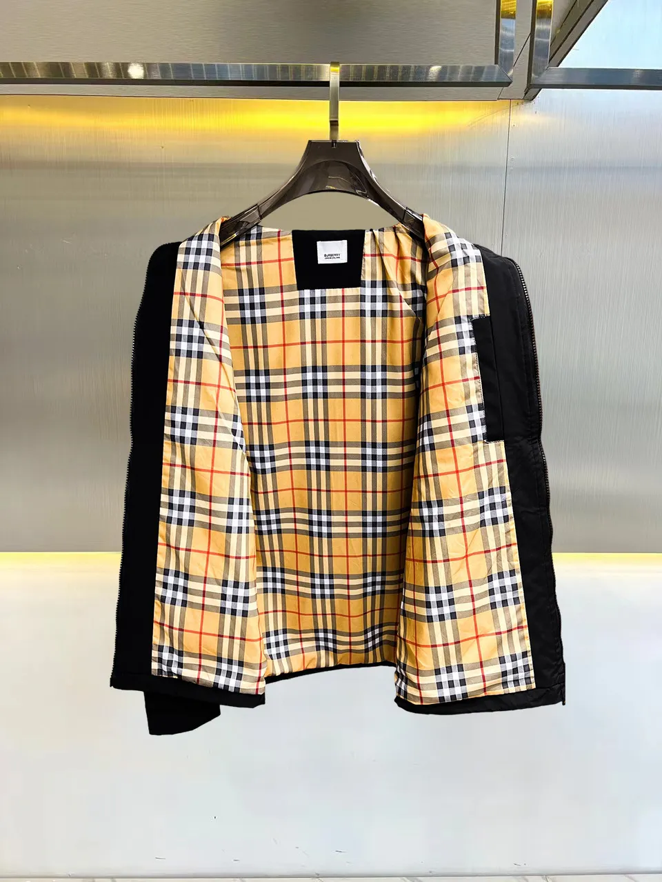 Logo-Appliqué Zip-Up Harrington Jacket D39014689 — view 3