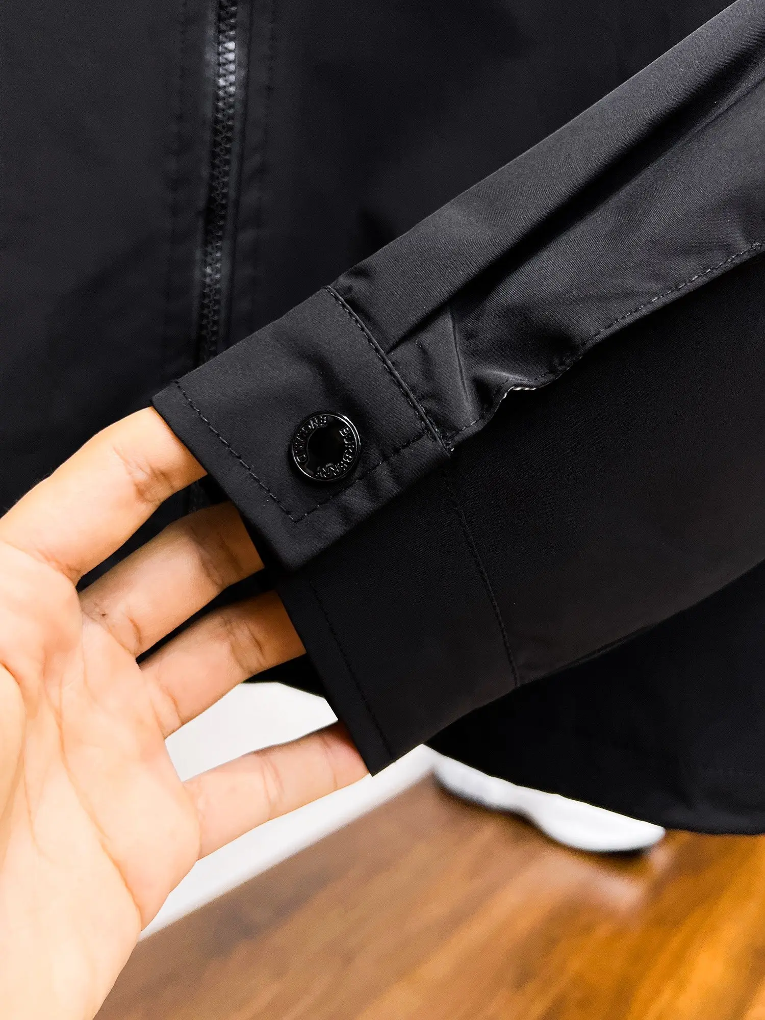 Logo-Appliqué Zip-Up Harrington Jacket D39014689 — view 10