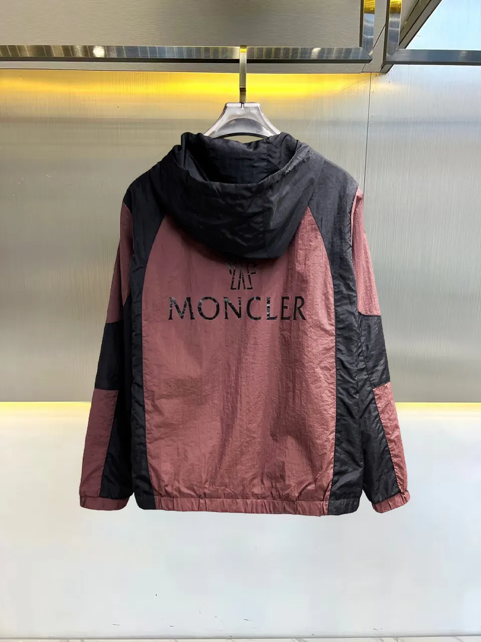 Moncler Color-Block Hooded Windbreaker Jacket D39014687 — view 2