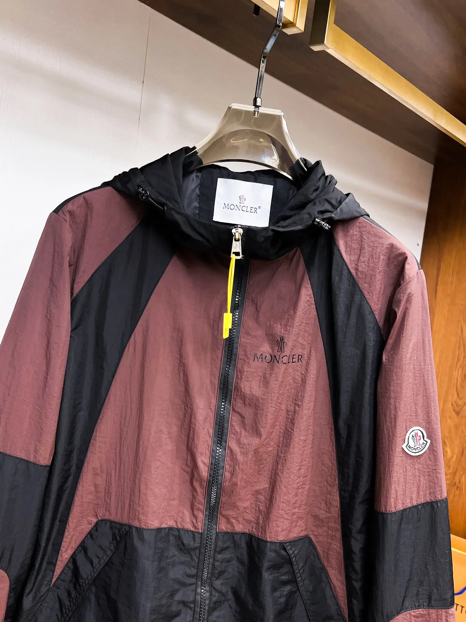 Moncler Color-Block Hooded Windbreaker Jacket D39014687 — view 4