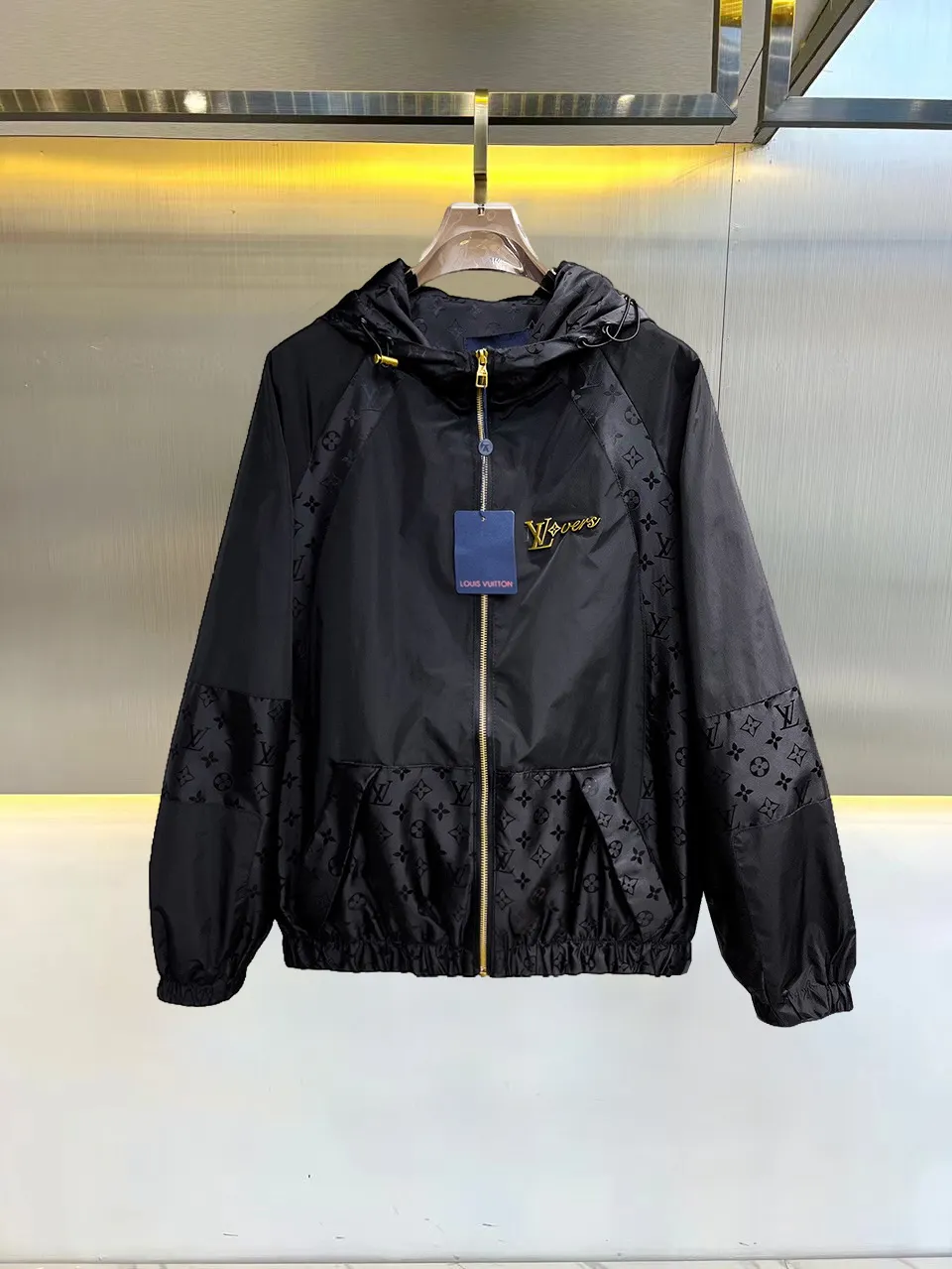Monogram Panel Hooded Windbreaker Jacket D39014691