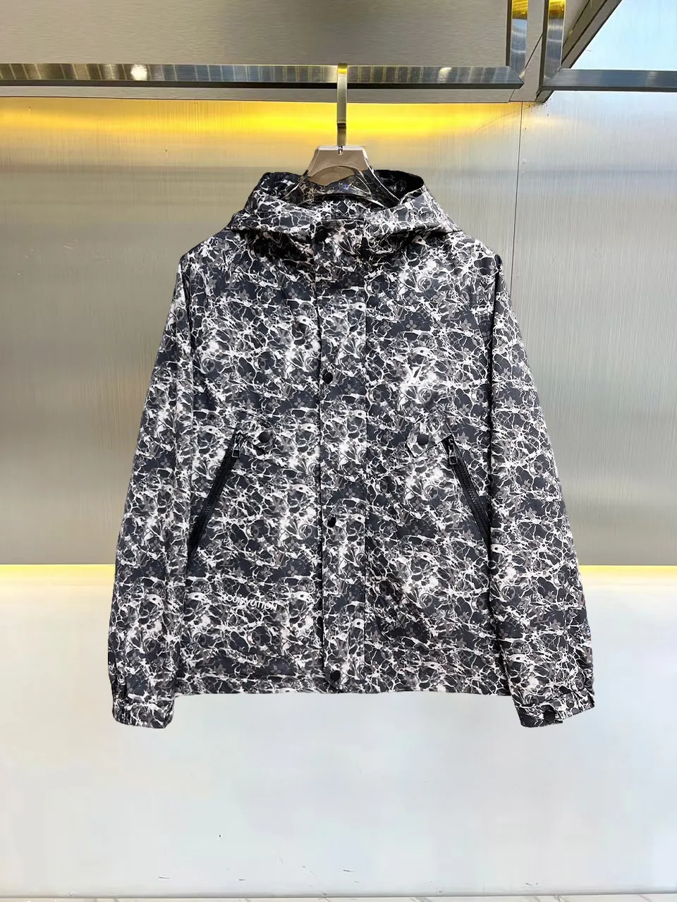 Monogram Marble Print Hooded Jacket D39014684