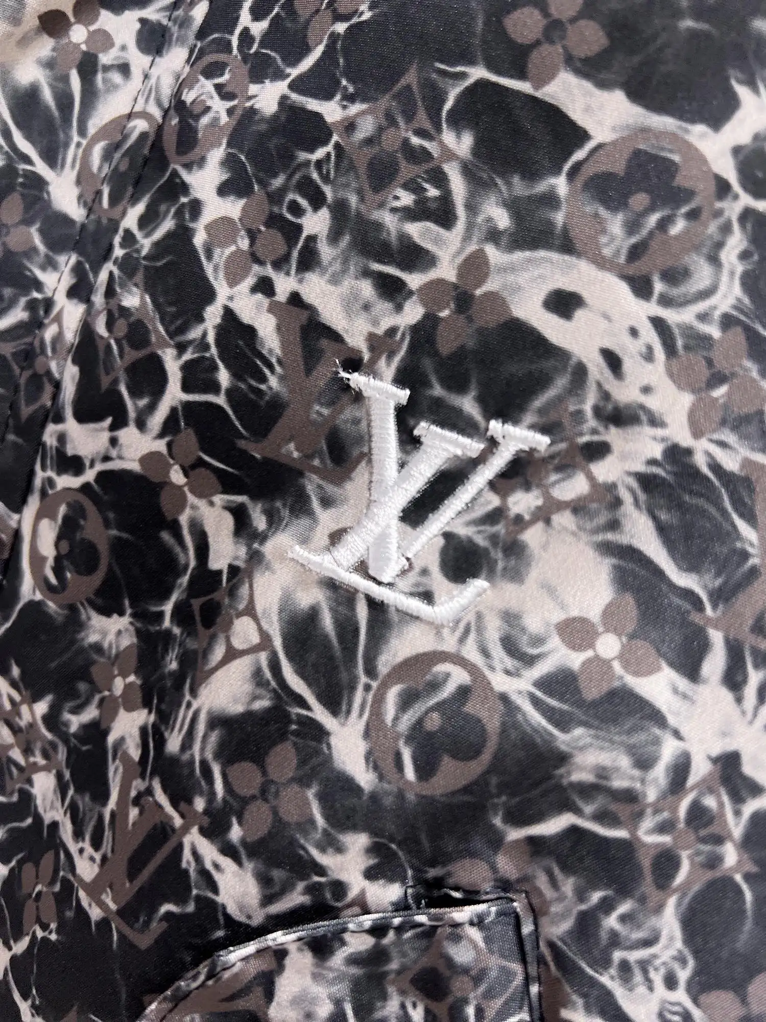 Monogram Marble Print Hooded Jacket D39014684 — view 5