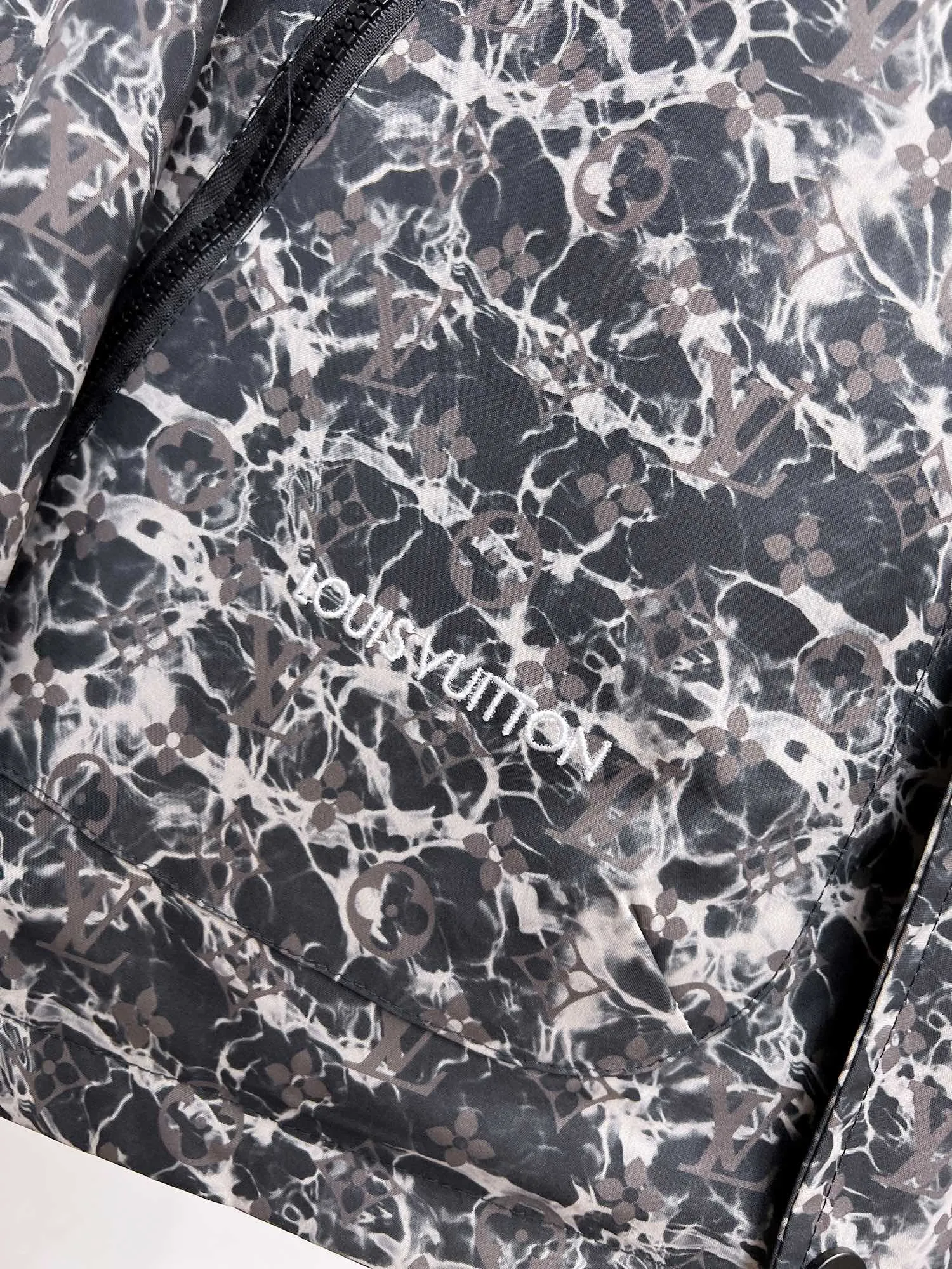 Monogram Marble Print Hooded Jacket D39014684 — view 6