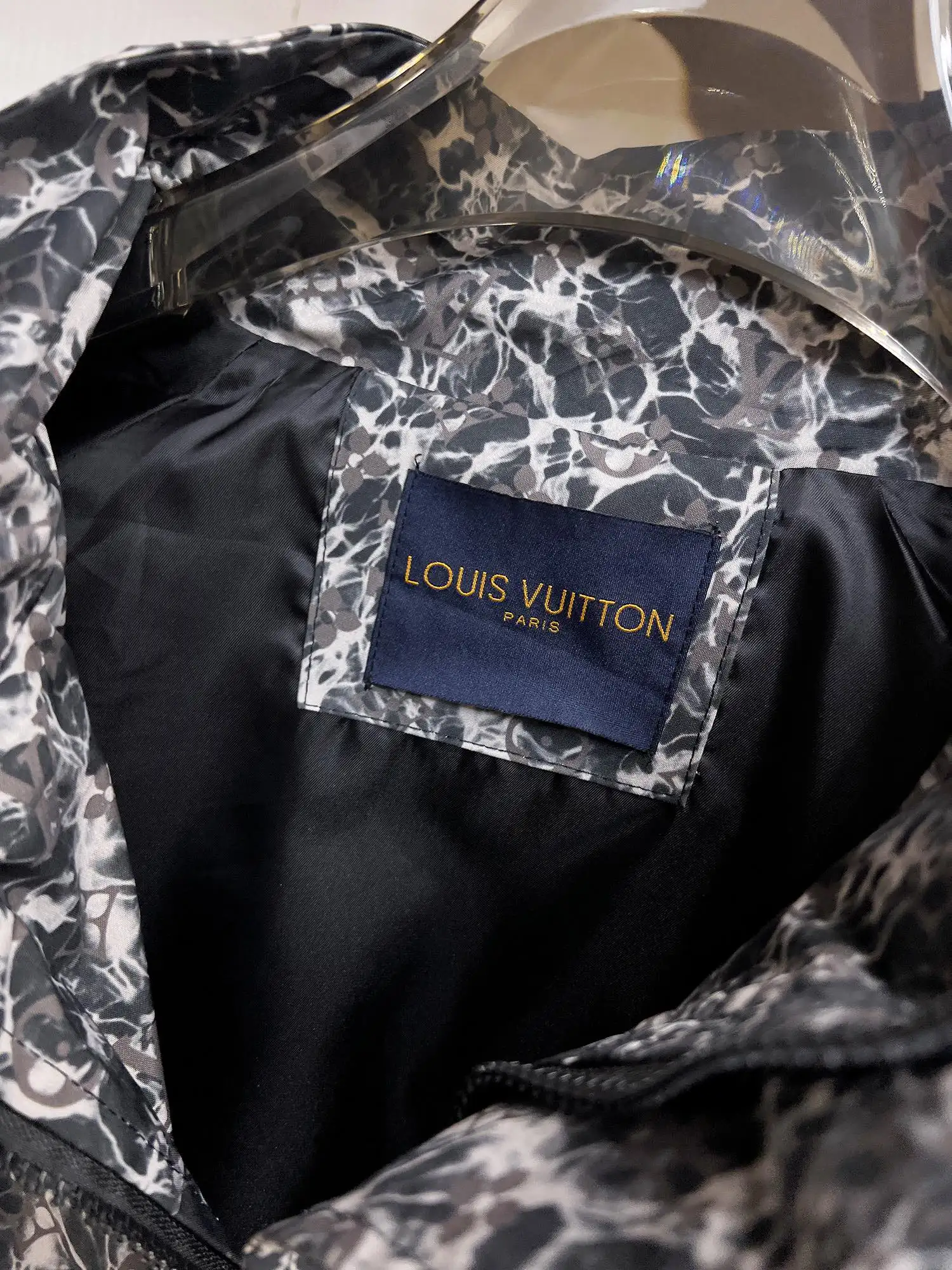 Monogram Marble Print Hooded Jacket D39014684 — view 8