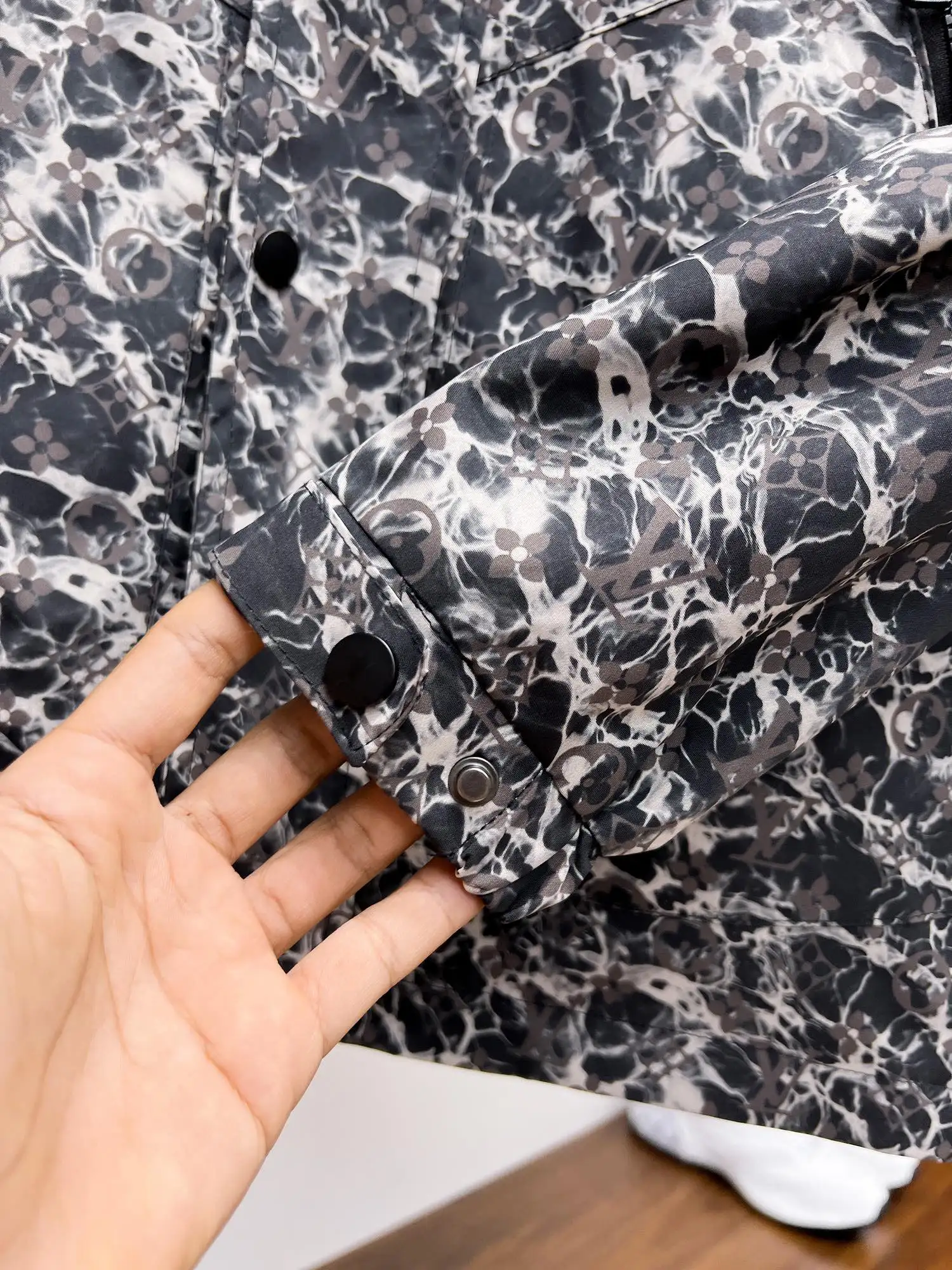 Monogram Marble Print Hooded Jacket D39014684 — view 10