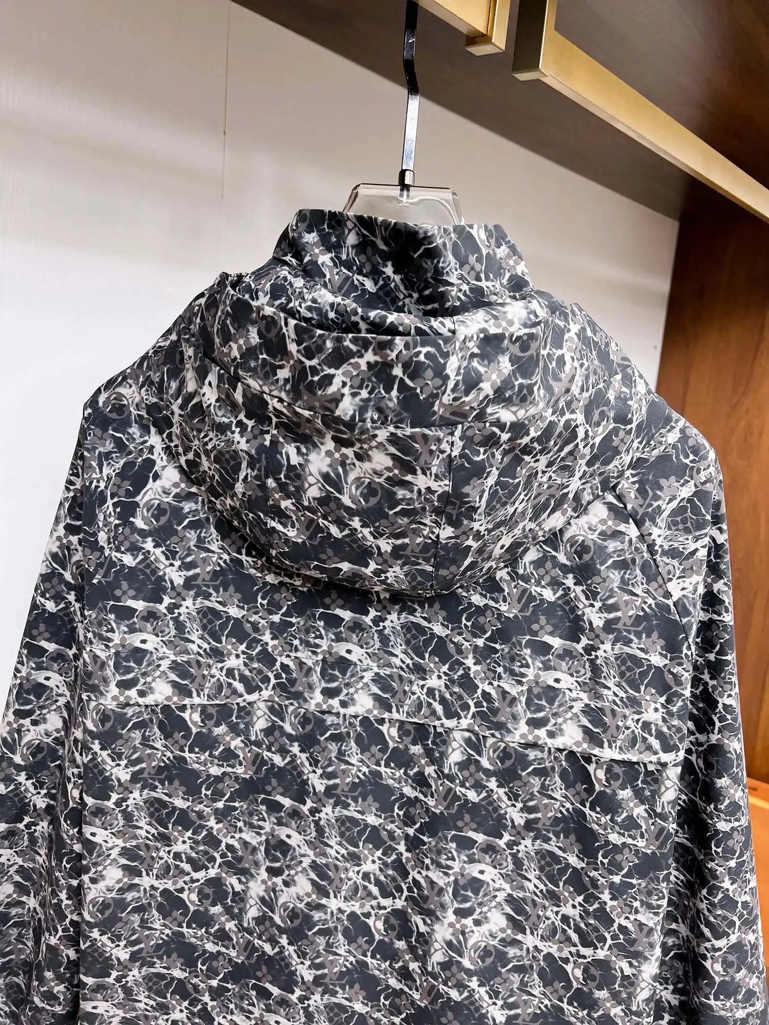 Monogram Marble Print Hooded Jacket D39014684 — view 13