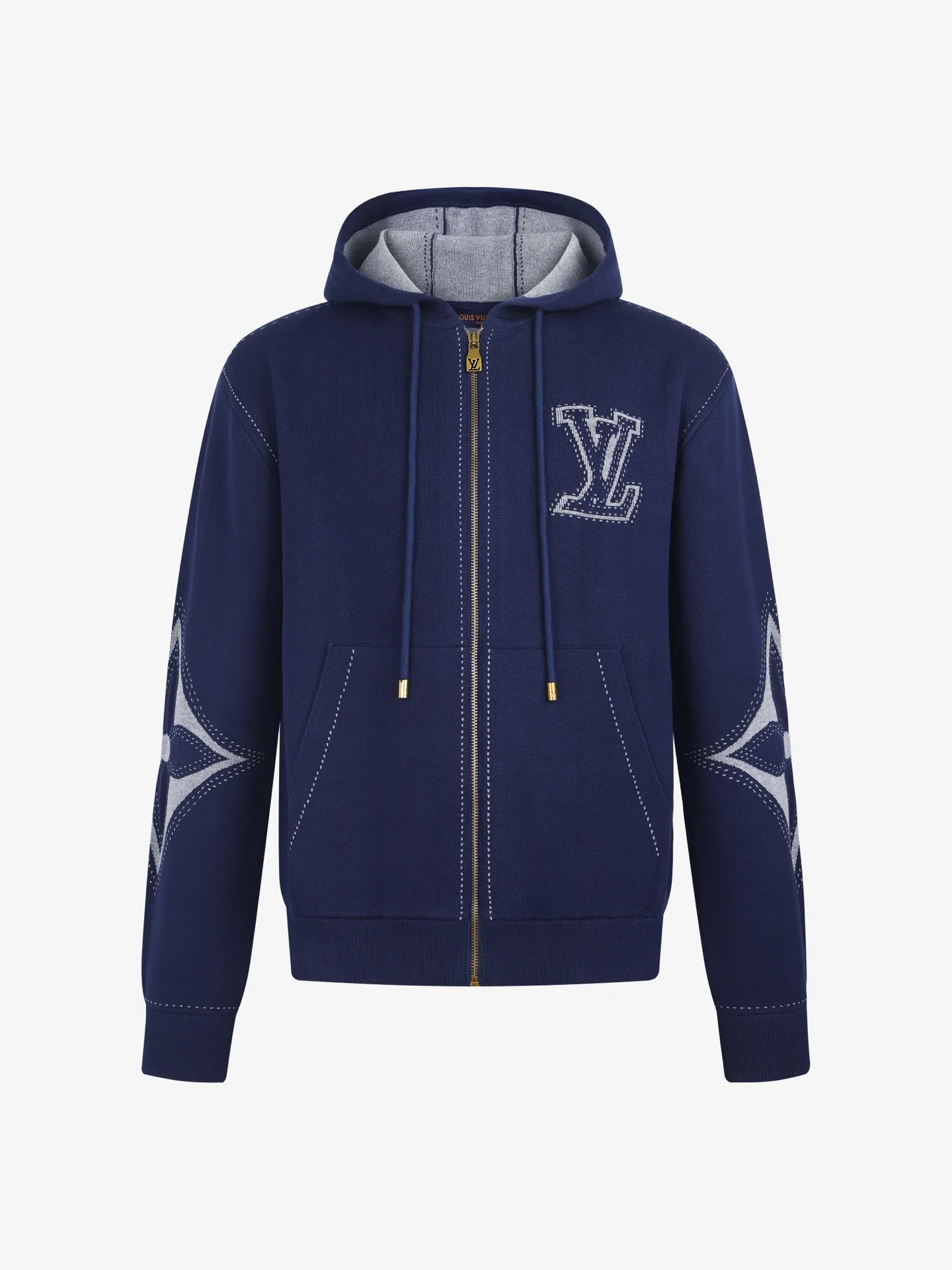 Logo Intarsia Cotton-Blend Zip-Up Hoodie D39019234